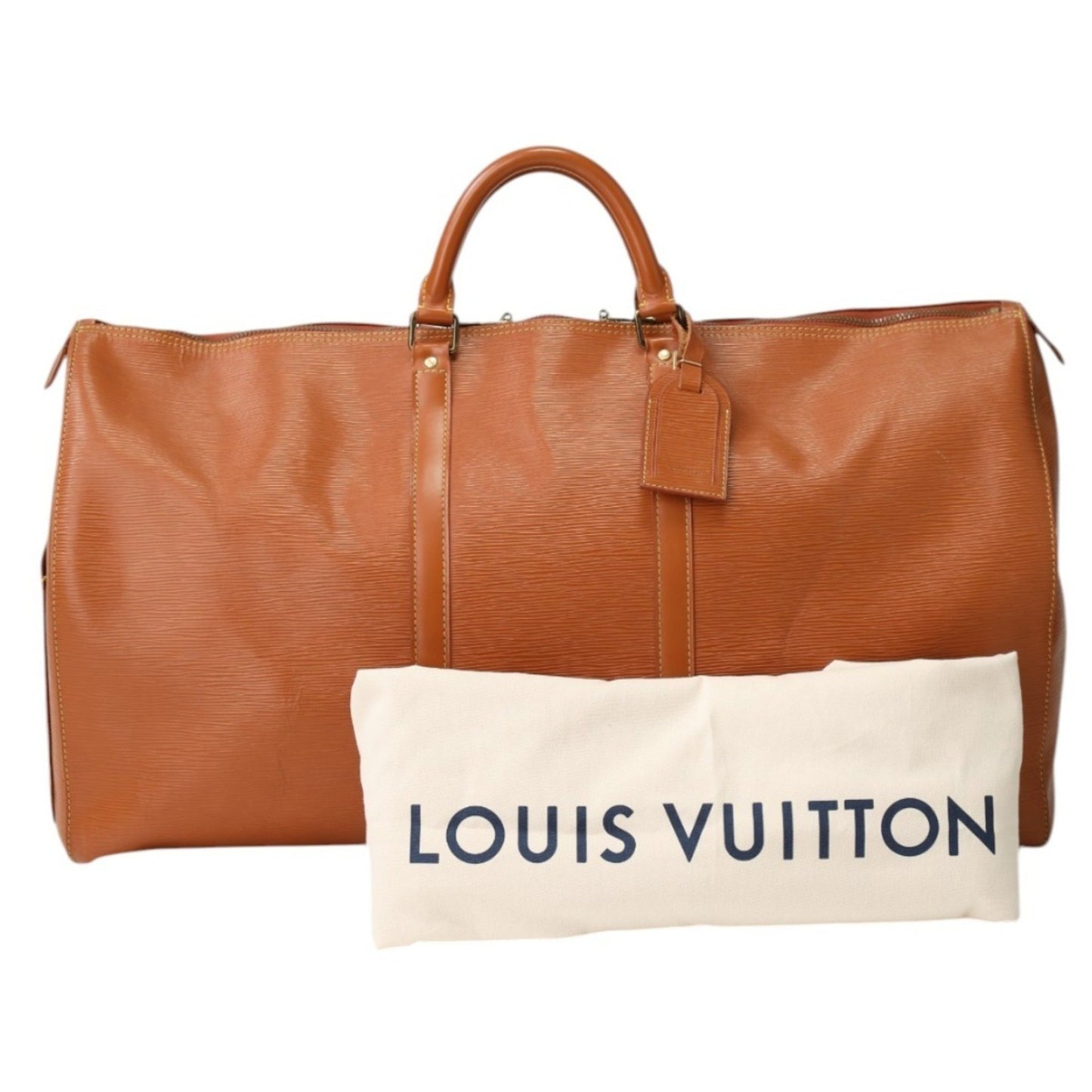 Louis Vuitton Keepall 60, Brown, Leather, travel