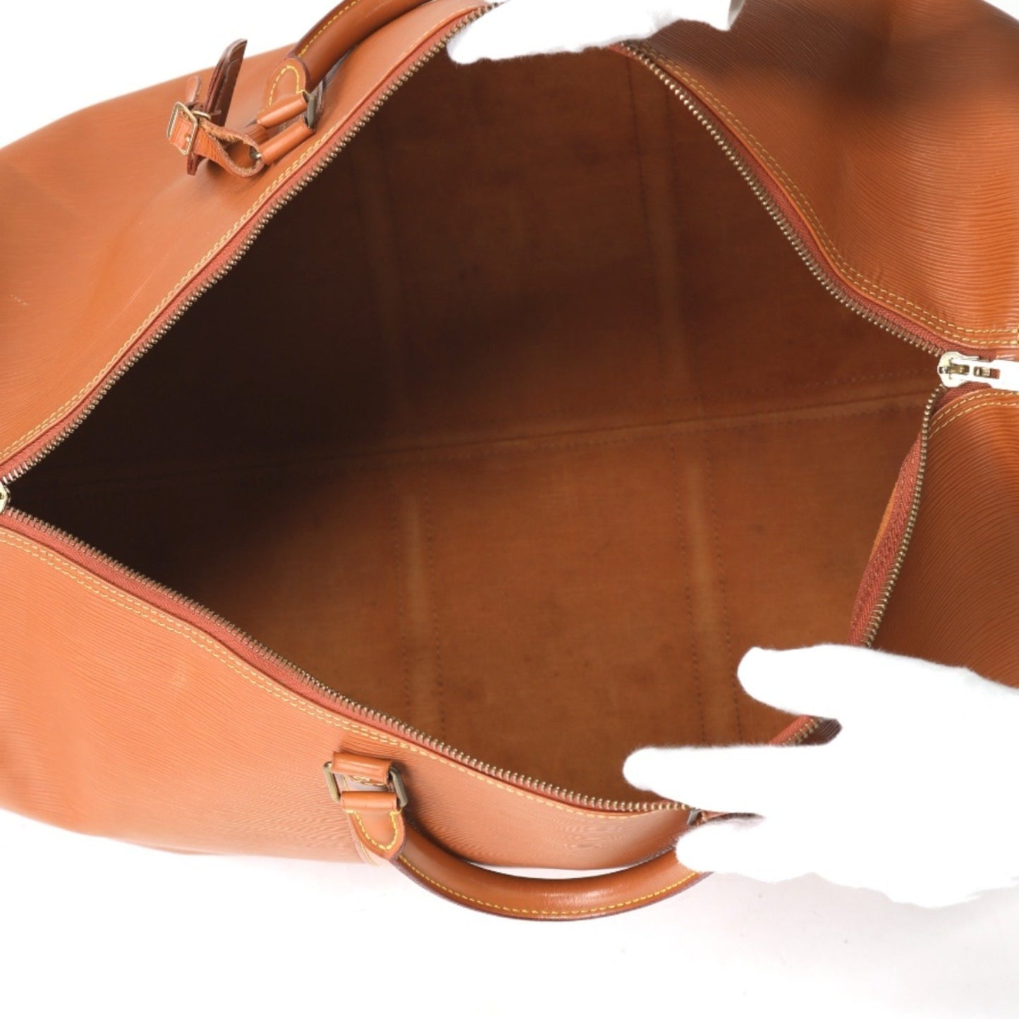 Louis Vuitton Keepall 60, Brown, Leather, travel