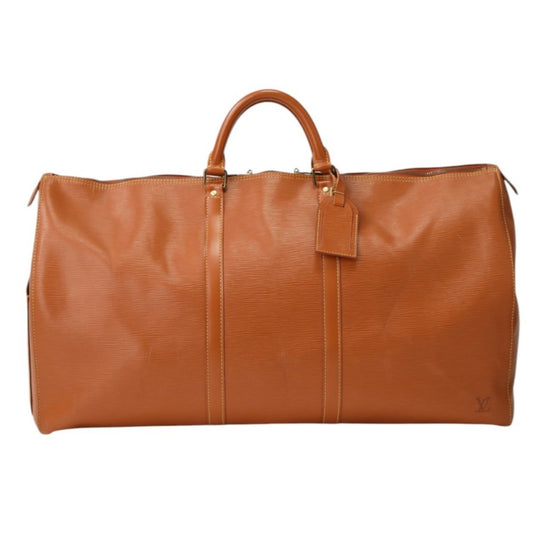 Louis Vuitton Keepall 60, Brown, Leather, travel