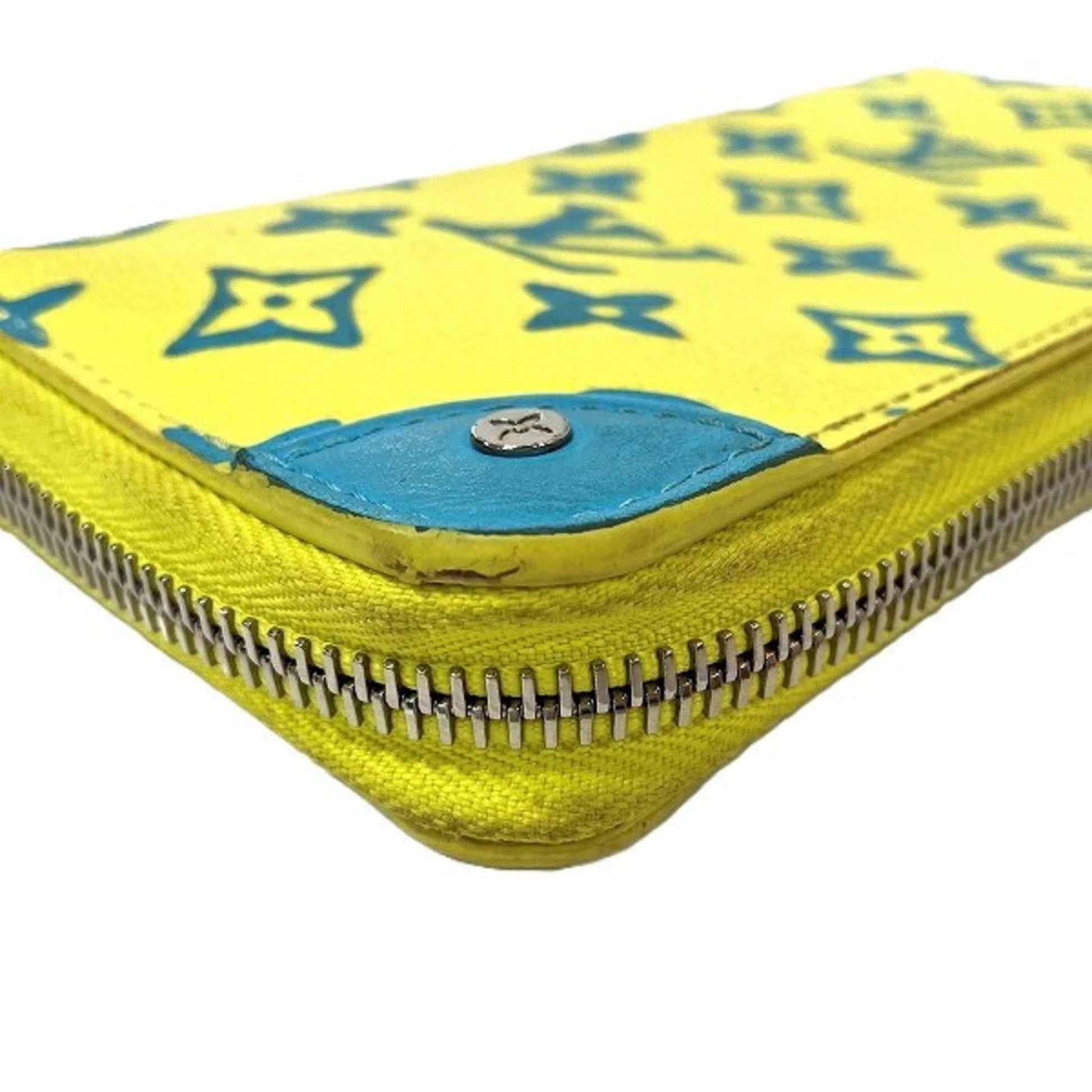 Louis Vuitton Zippy Wallet Vertical, Yellow, Canvas, wallet