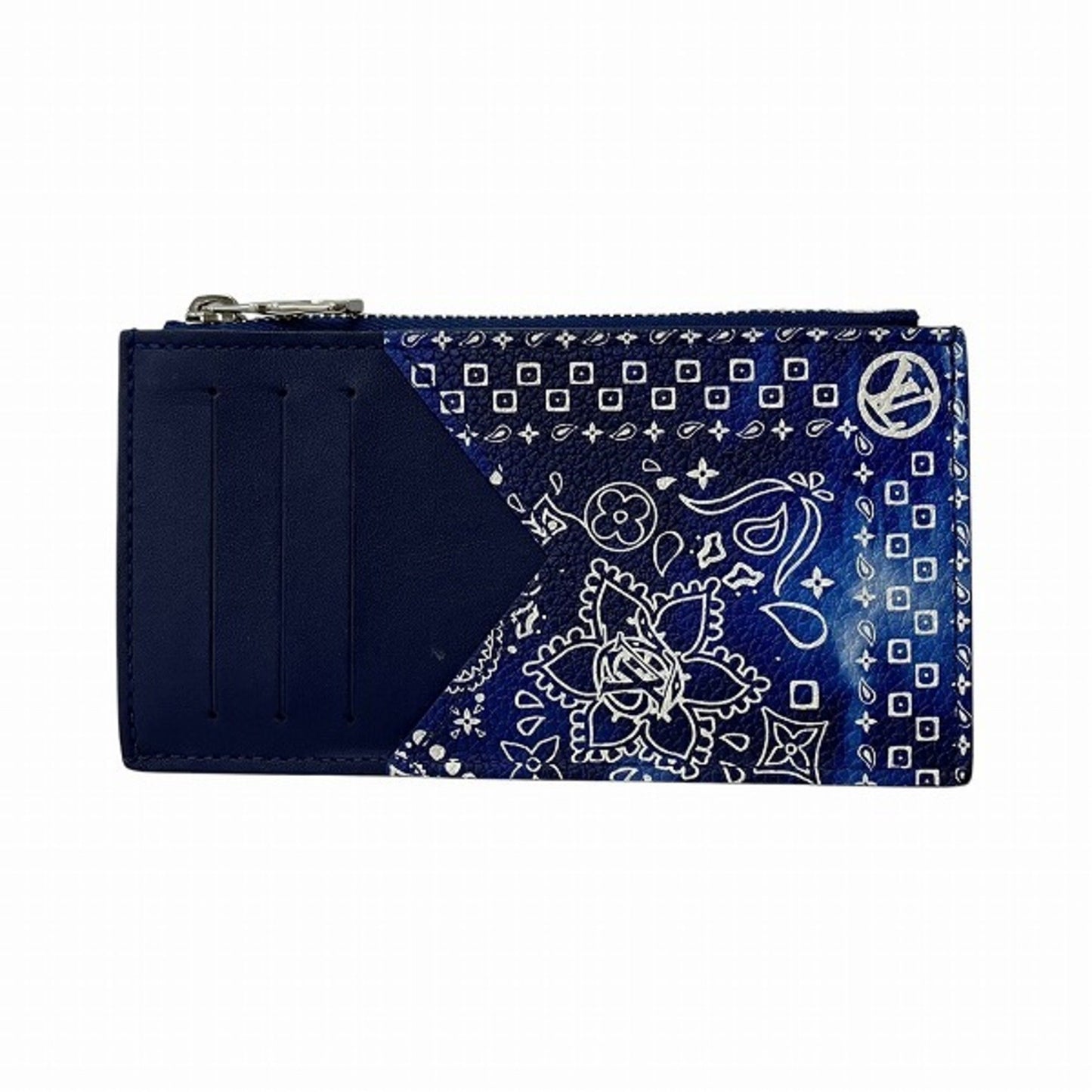 Louis Vuitton Coin purse, Blue, Leather, wallet