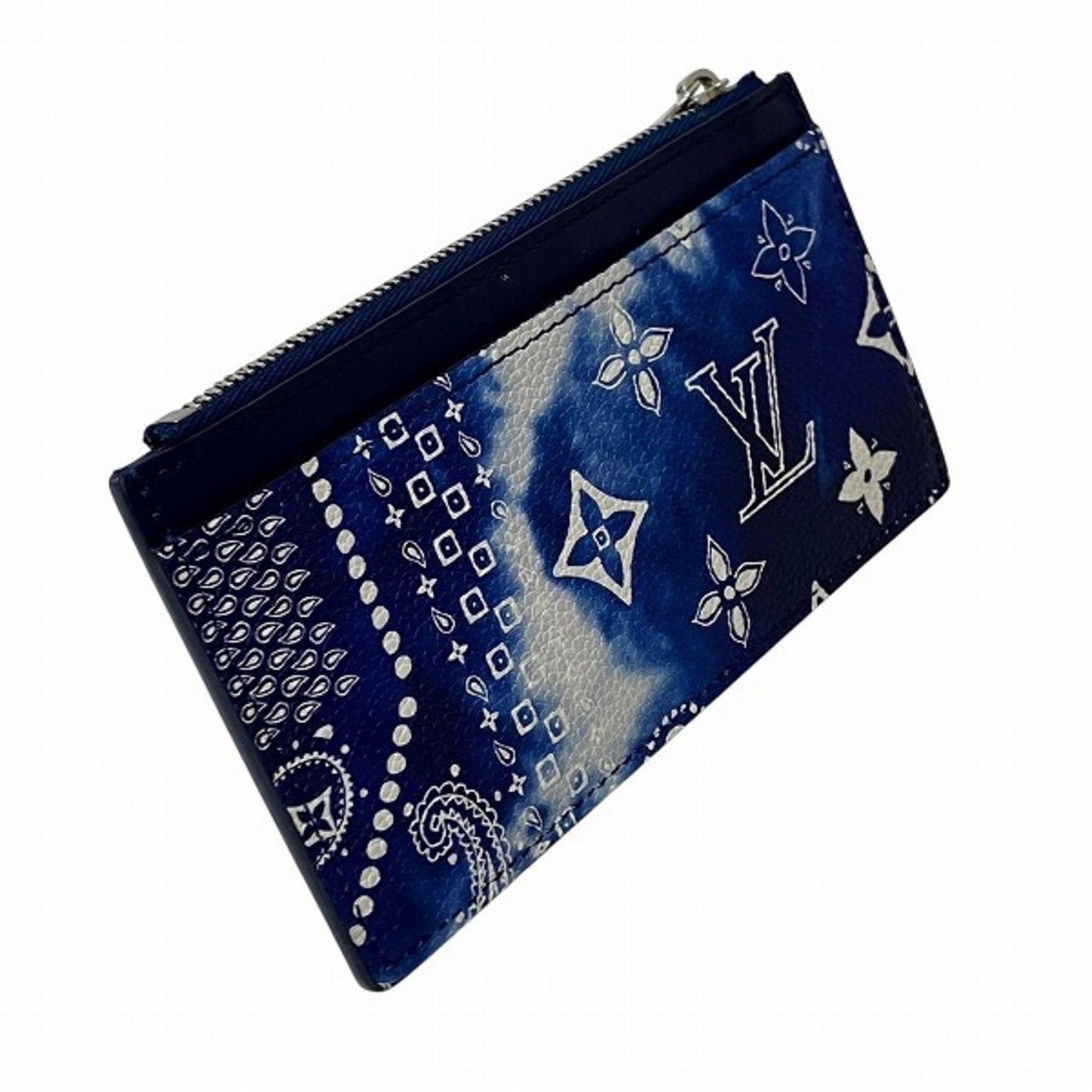 Louis Vuitton Coin purse, Blue, Leather, wallet