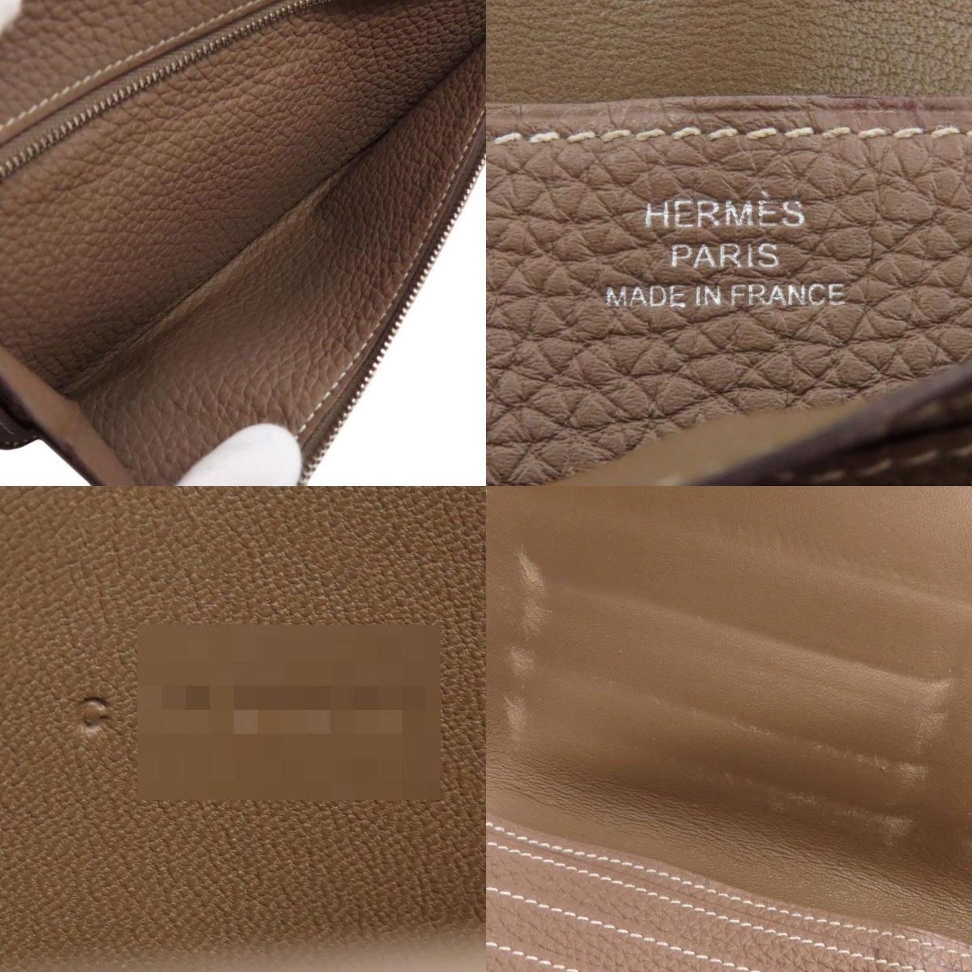 Hermès Dogon, Grey, Leather, wallet