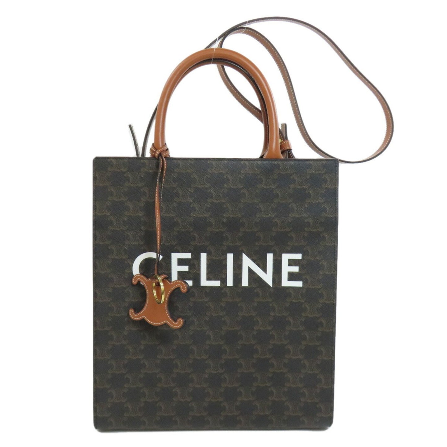 Céline Triomphe, Brown, Canvas, handbag