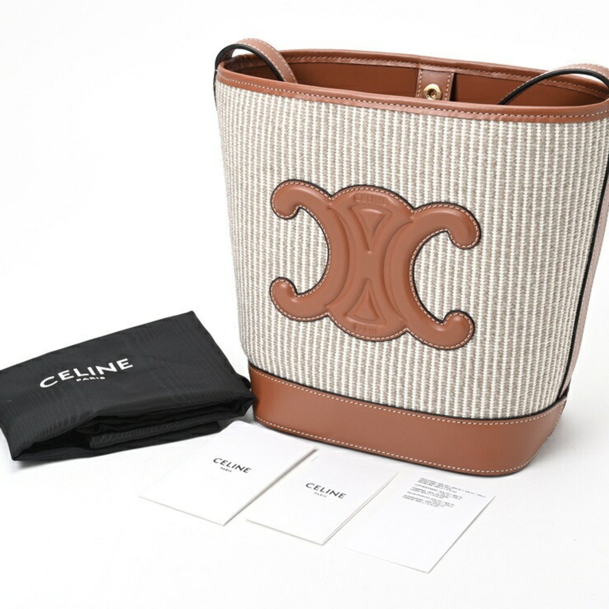 Céline Triomphe, White, Canvas, shoulder