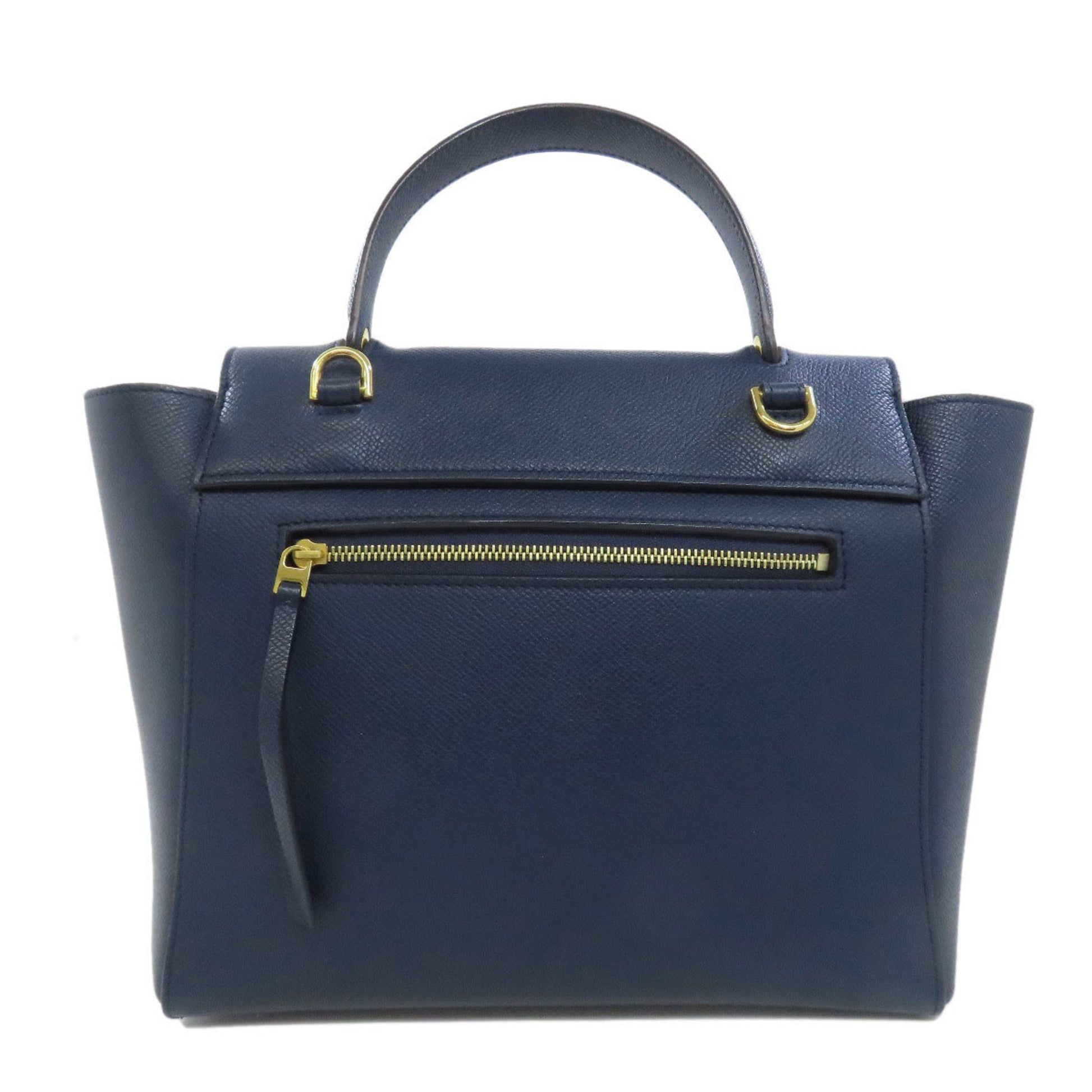 Céline Belt, Navy, Leather, handbag