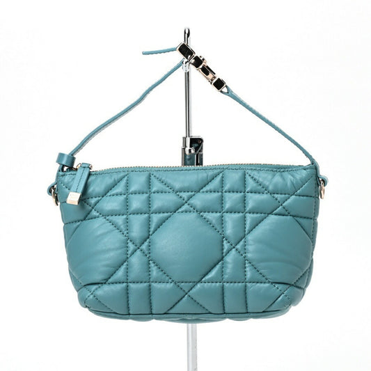 Dior Cannage Lady, Blue, Leather, handbag