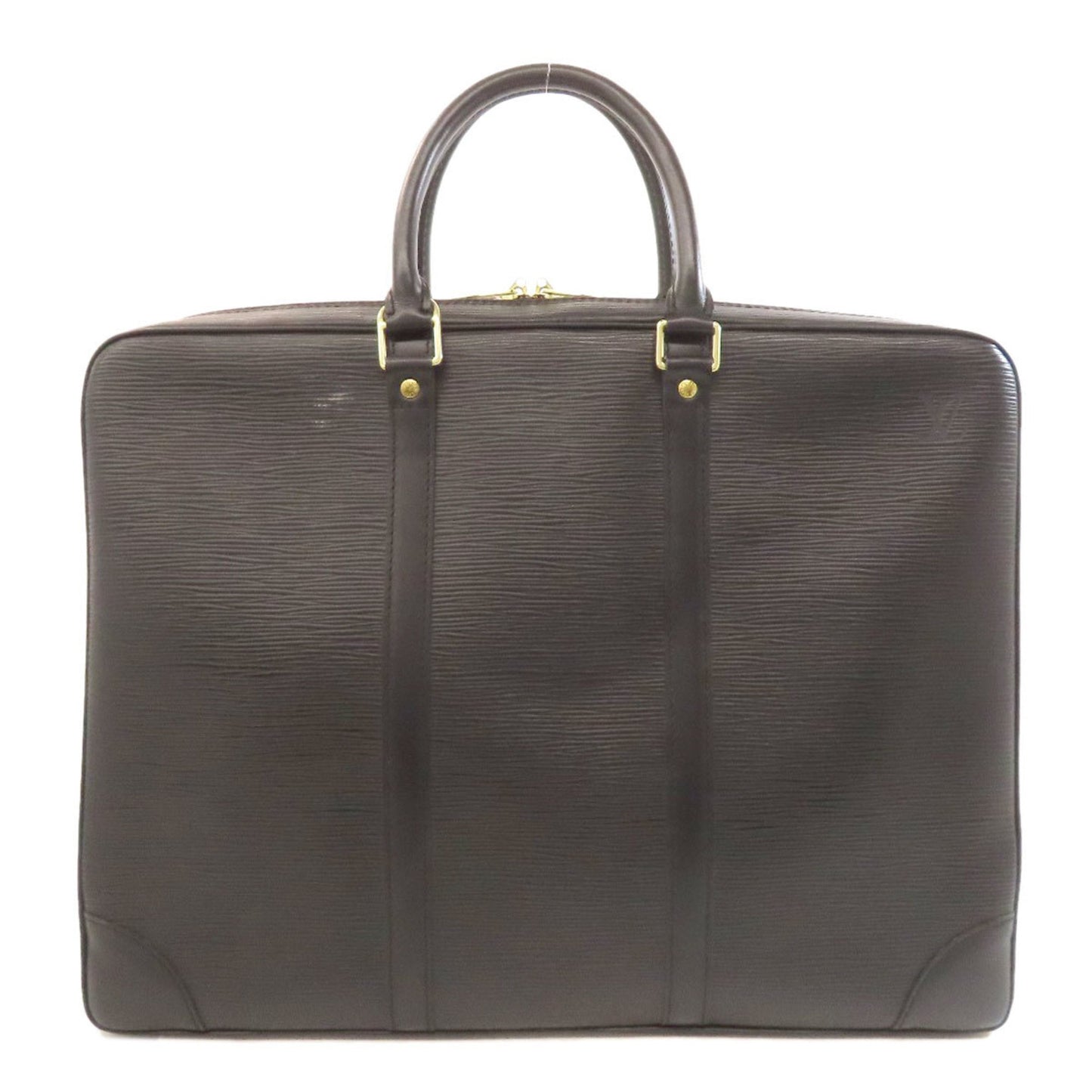 Louis Vuitton Porte Documents Voyage, Brown, Leather, briefcase