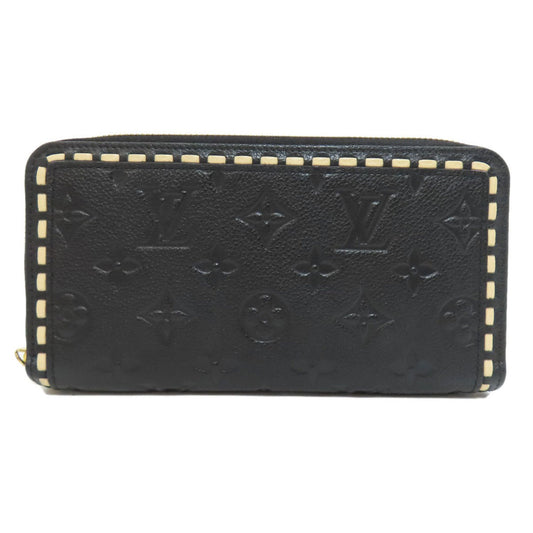 Louis Vuitton Long portefeuille zippé, Black, Leather, wallet