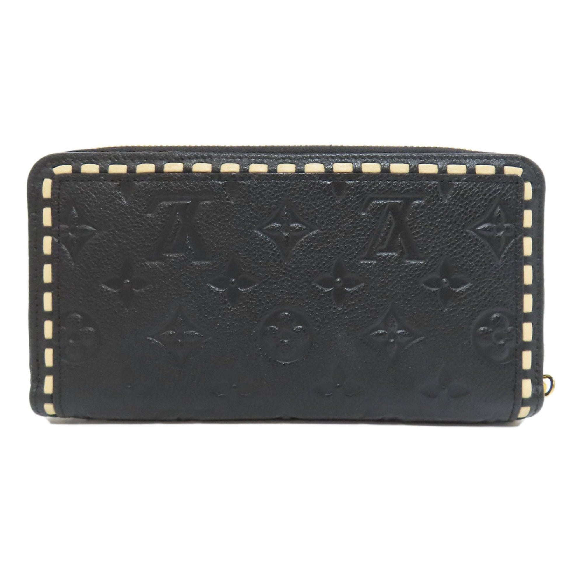 Louis Vuitton Long portefeuille zippé, Black, Leather, wallet