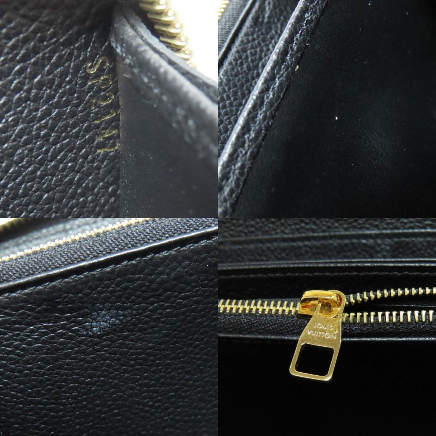 Louis Vuitton Long portefeuille zippé, Black, Leather, wallet