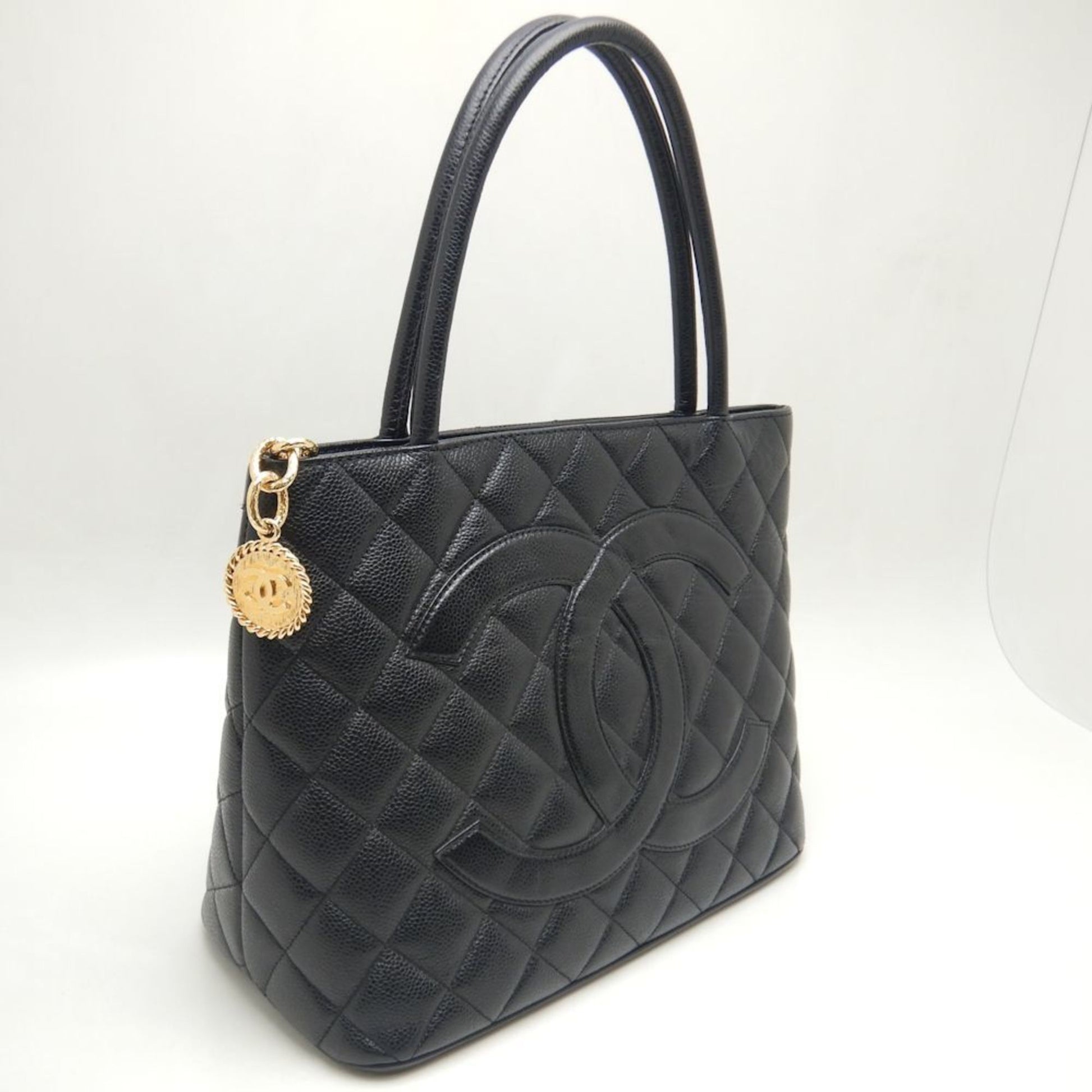 Chanel Medaillon, Black, Leather, tote