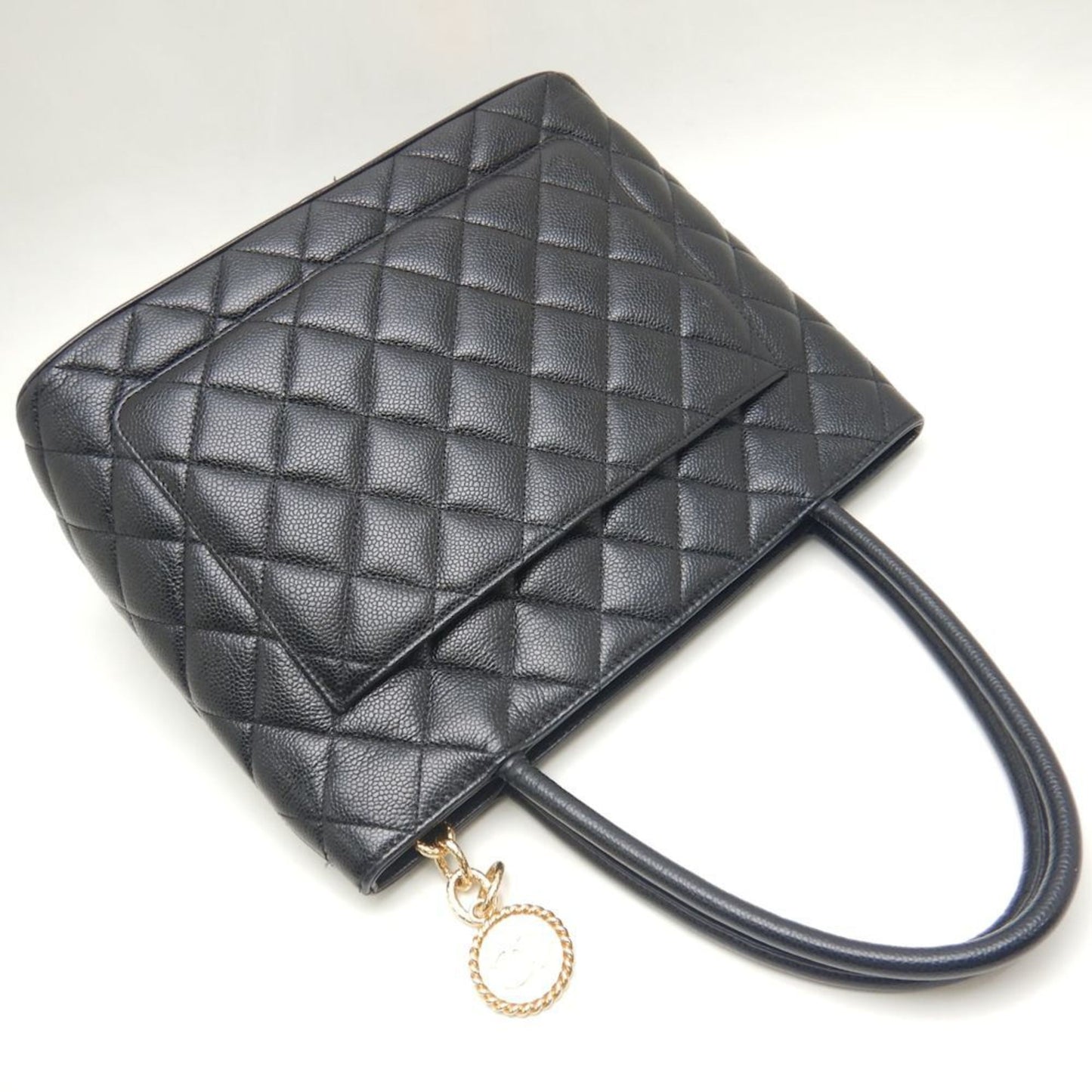 Chanel Medaillon, Black, Leather, tote