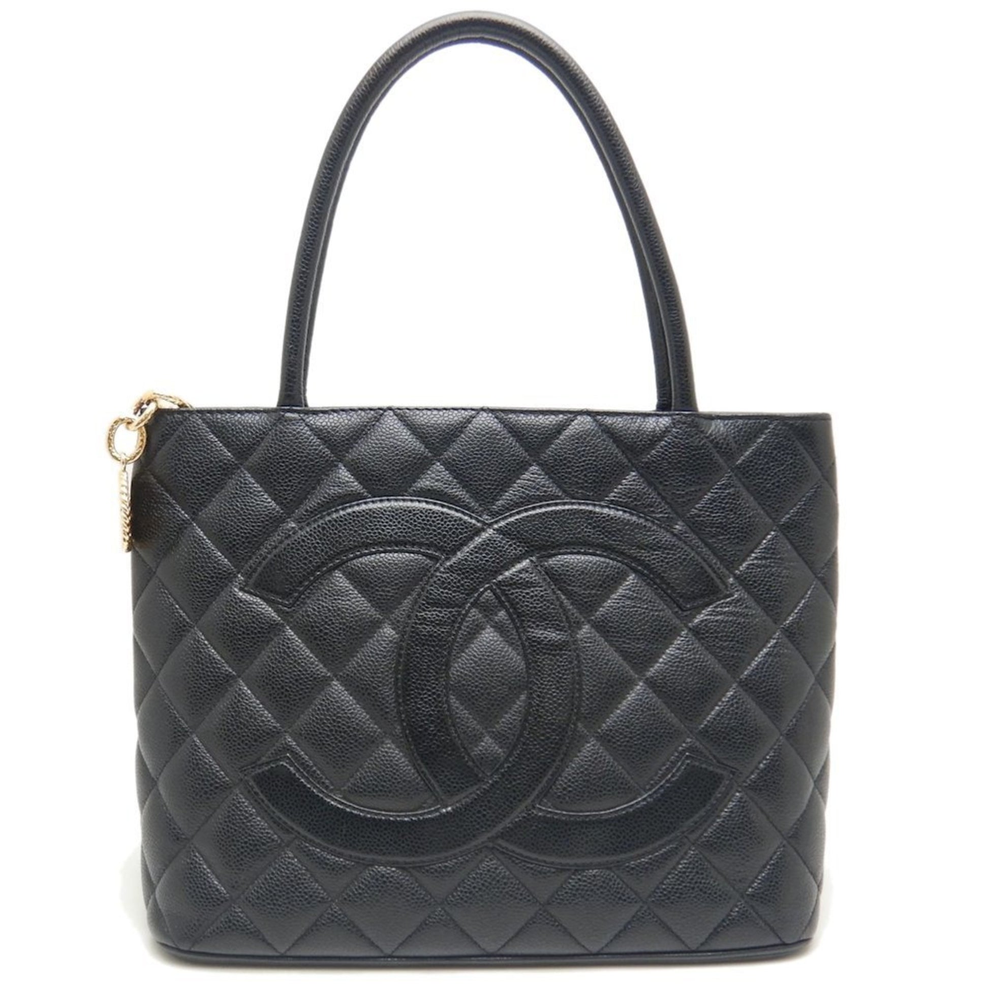 Chanel Medaillon, Black, Leather, tote