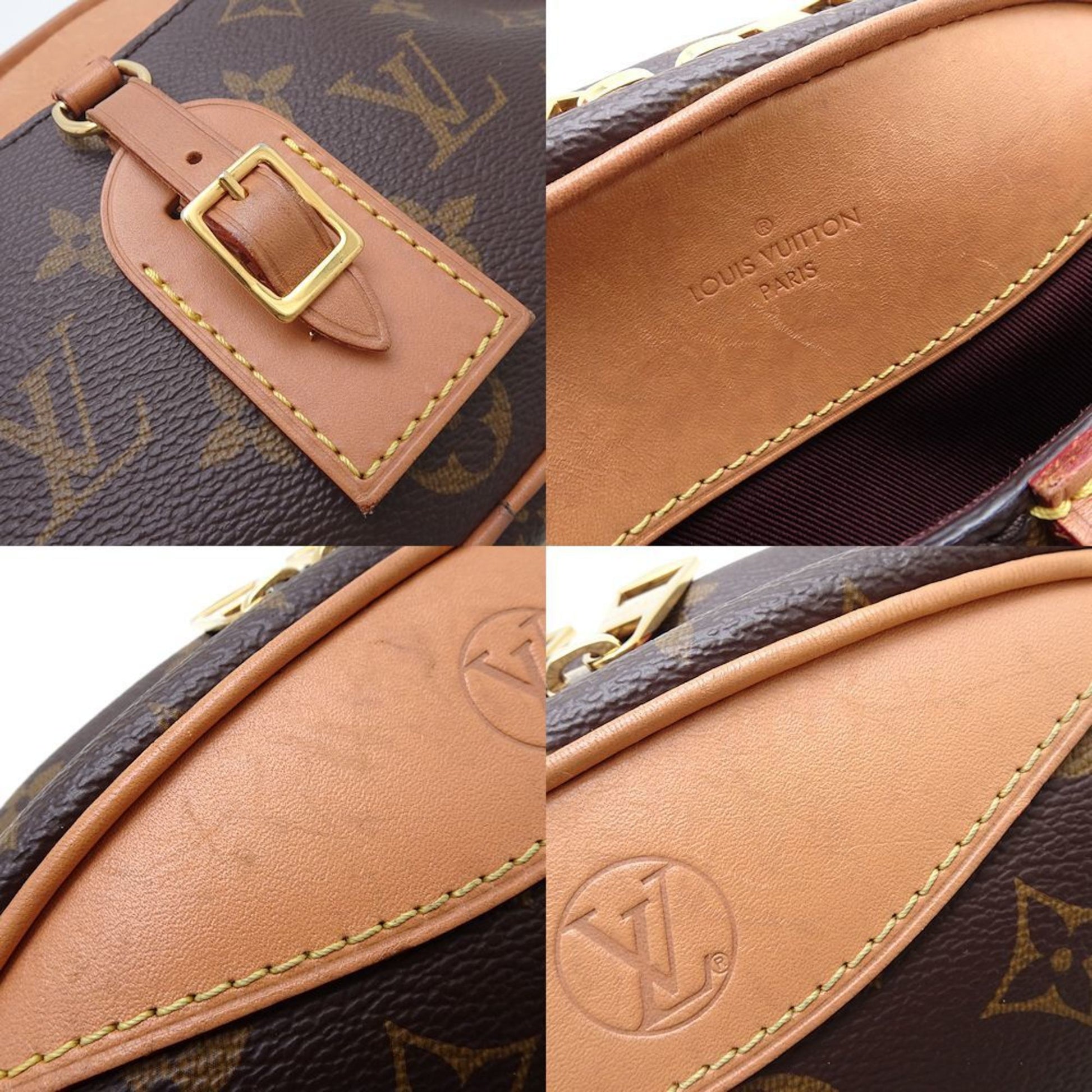 Louis Vuitton Deauville, Brown, Canvas, shoulder