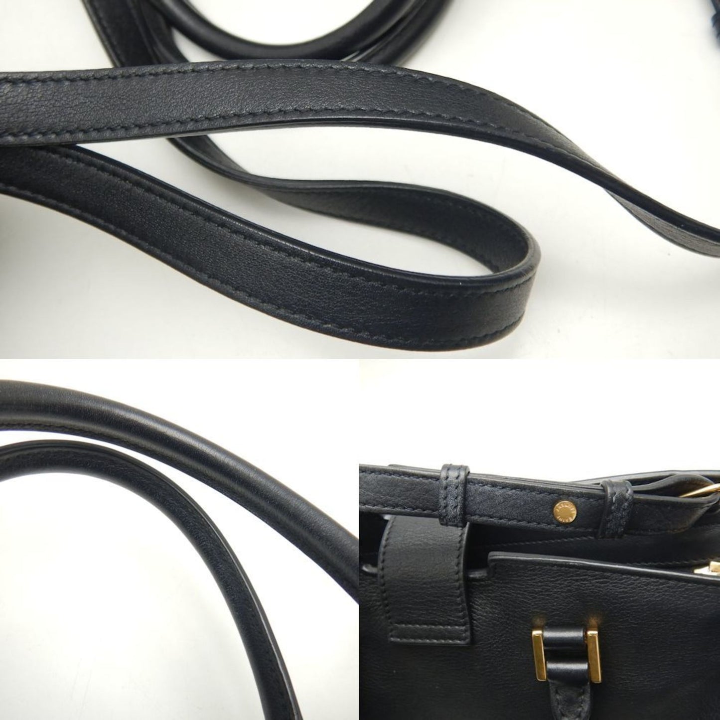 Saint Laurent Baby Cabas, Black, Leather, handbag