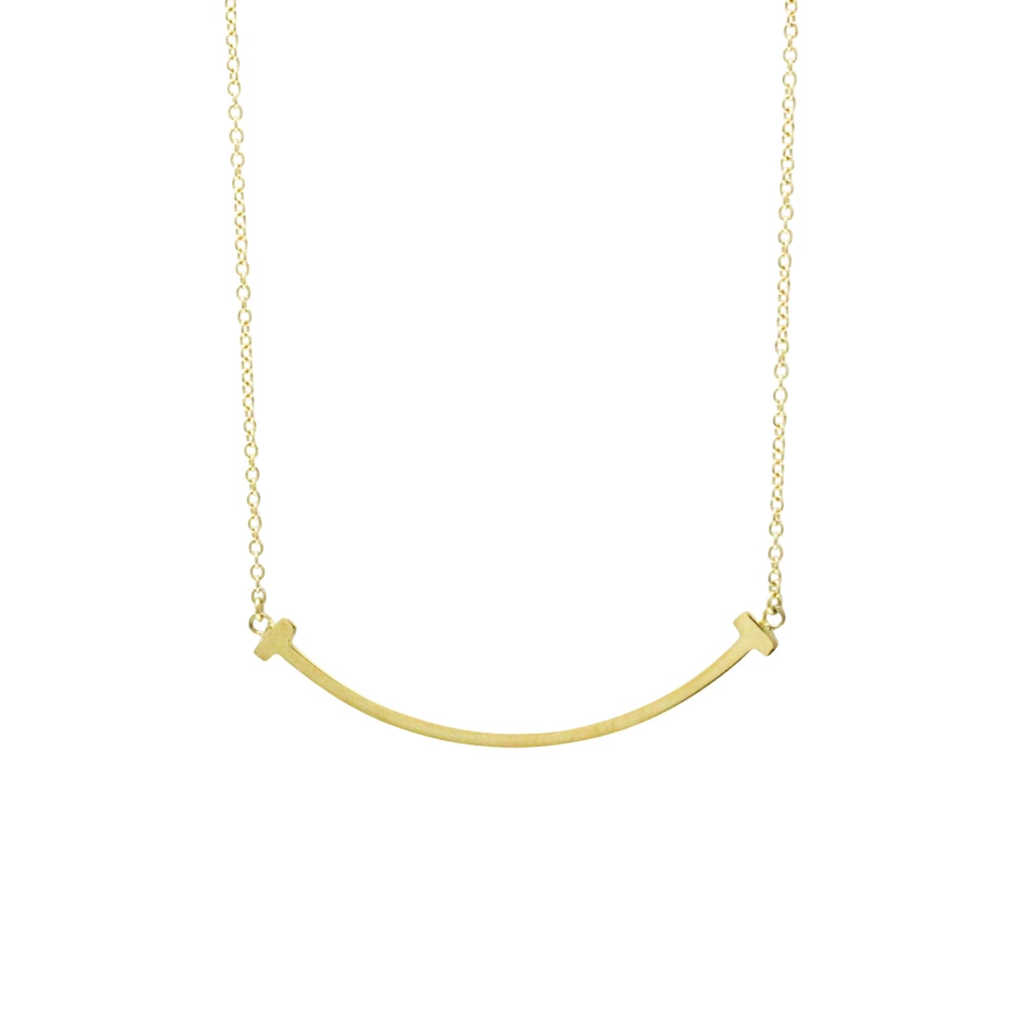 Tiffany & Co T Smile, Gold, Yellow Gold, necklace