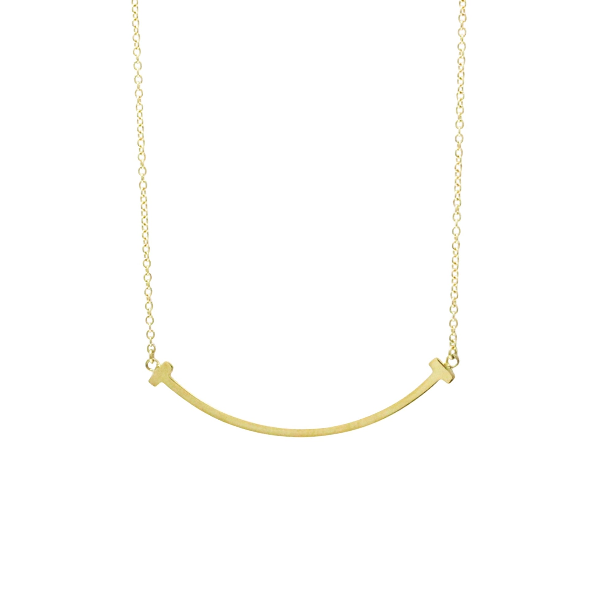 Tiffany & Co T Smile, Gold, Yellow Gold, necklace