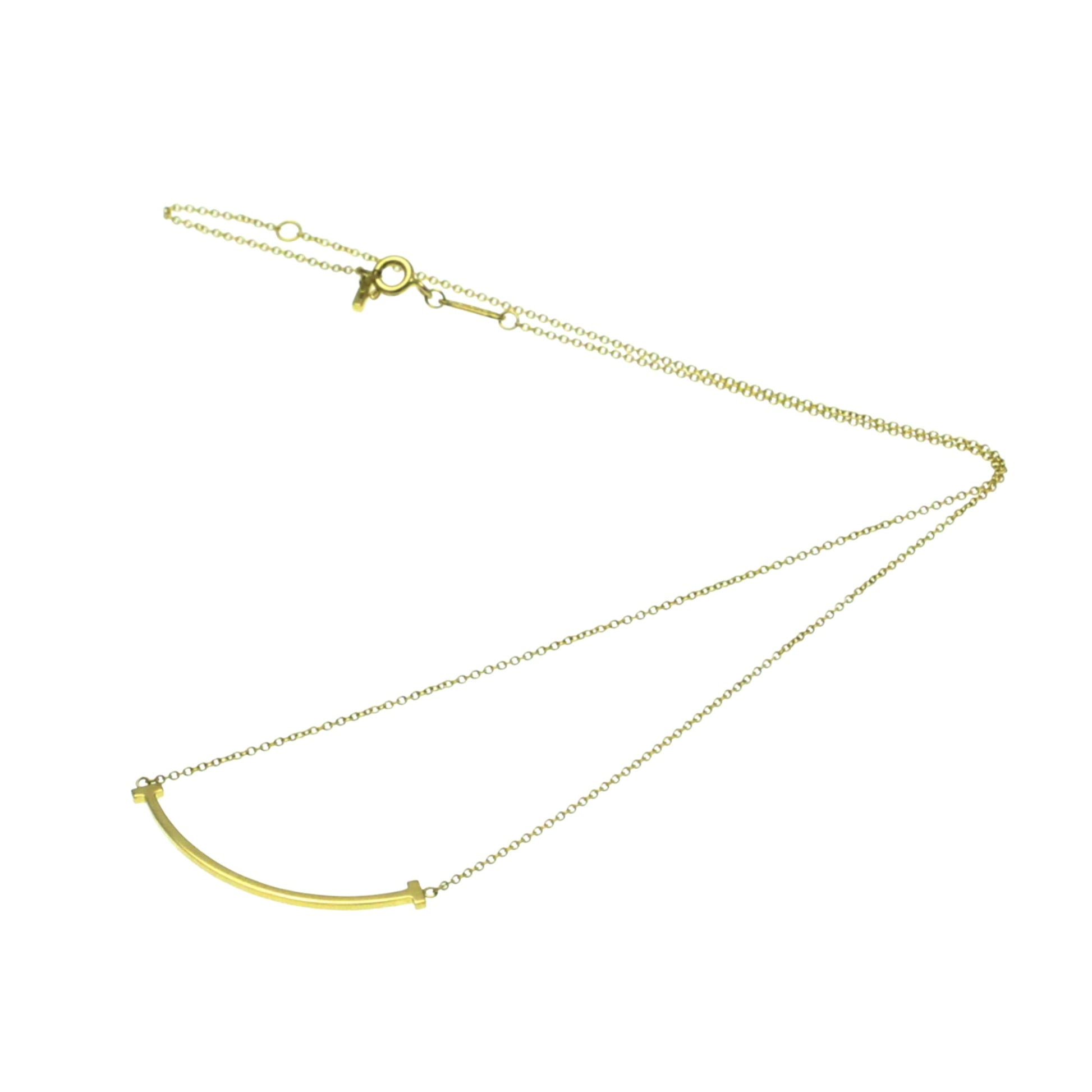 Tiffany & Co T Smile, Gold, Yellow Gold, necklace