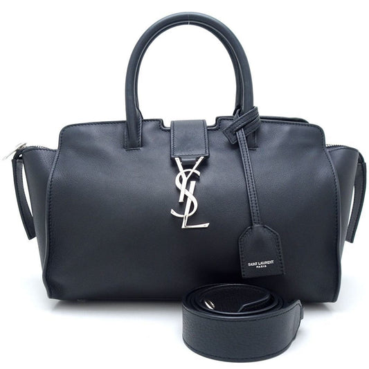 Saint Laurent Downtown, Black, Leather, handbag