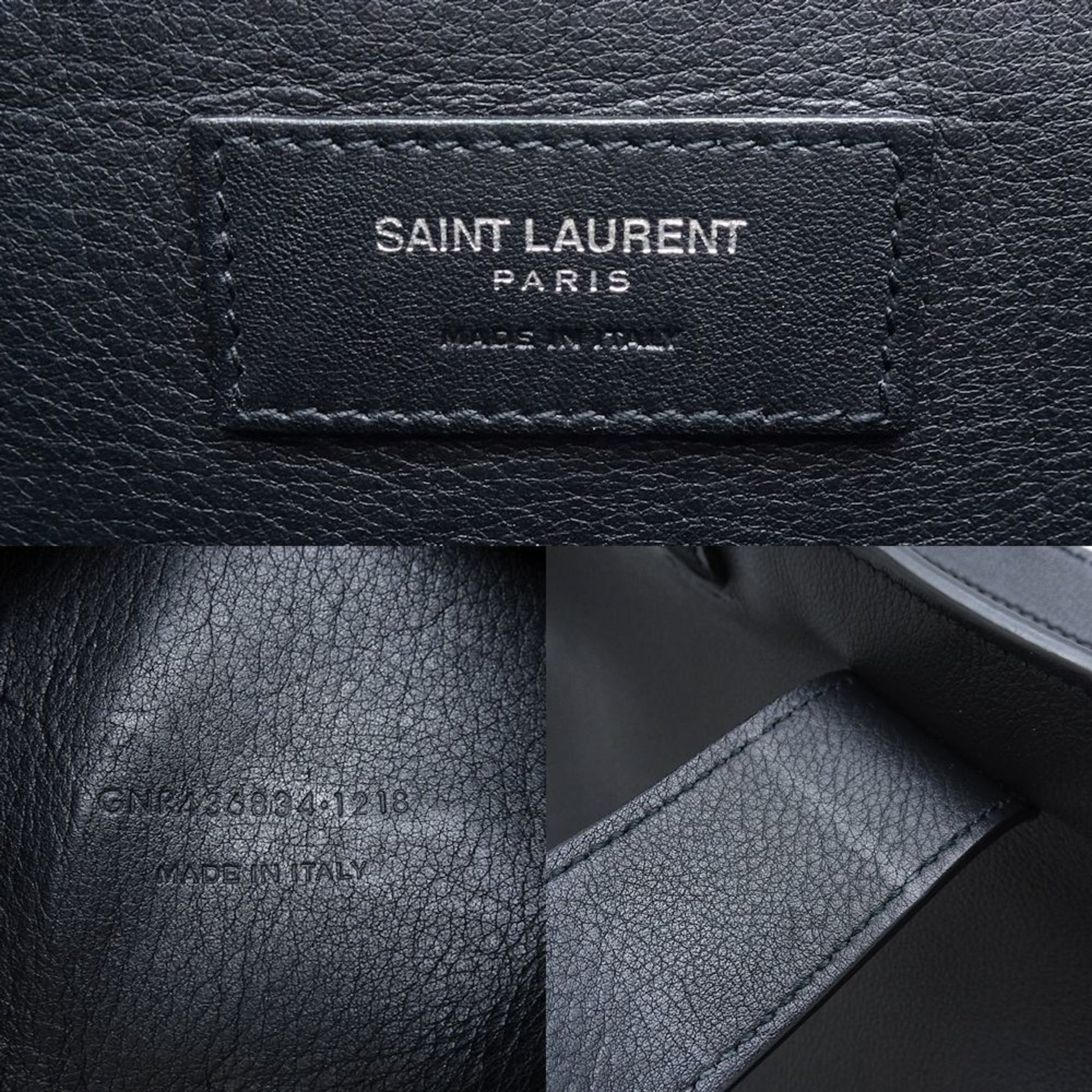 Saint Laurent Downtown, Black, Leather, handbag