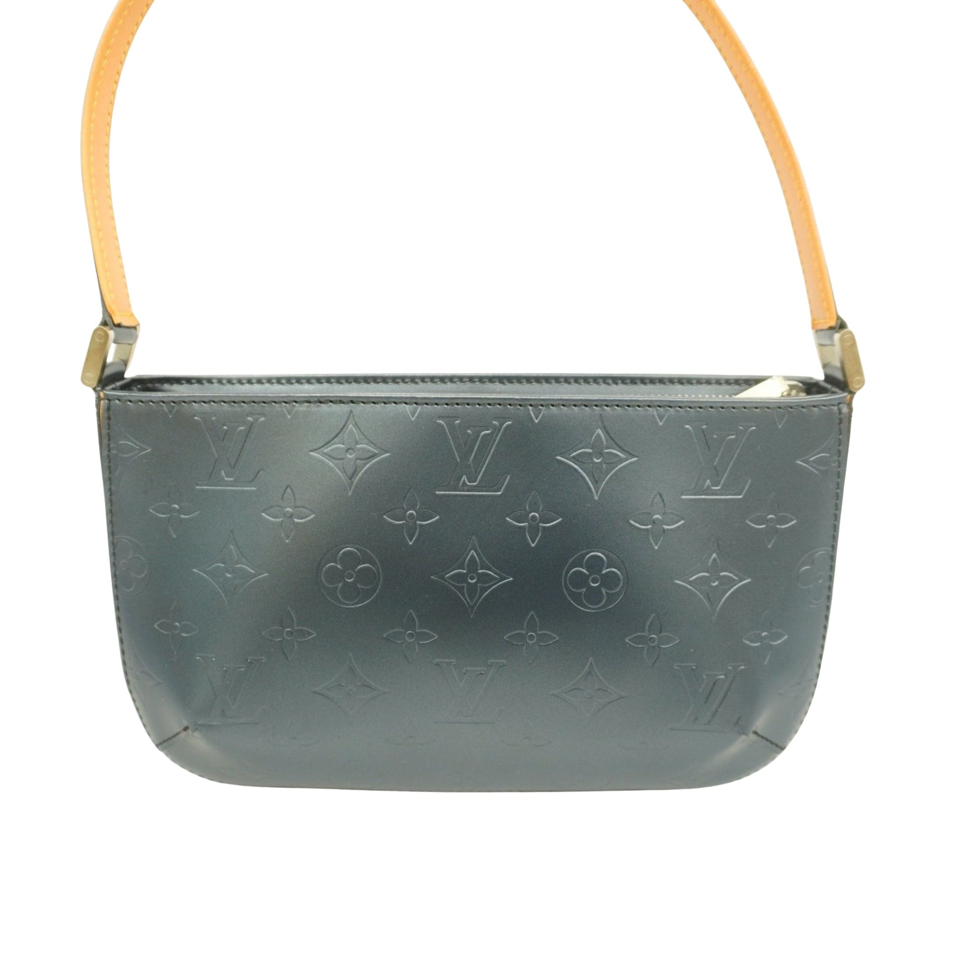 Louis Vuitton Flower, Blue, Leather, handbag