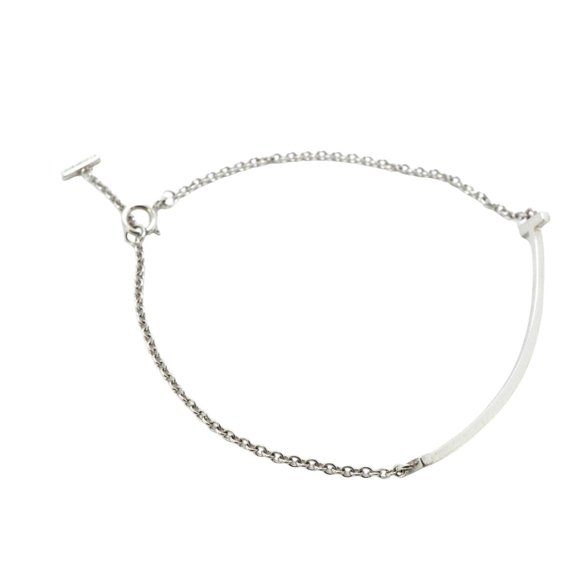 Tiffany & Co T Smile, Silver, White Gold, bracelet