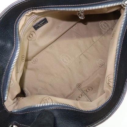 Cartier Marcello Leather, Black, Leather, Handbag