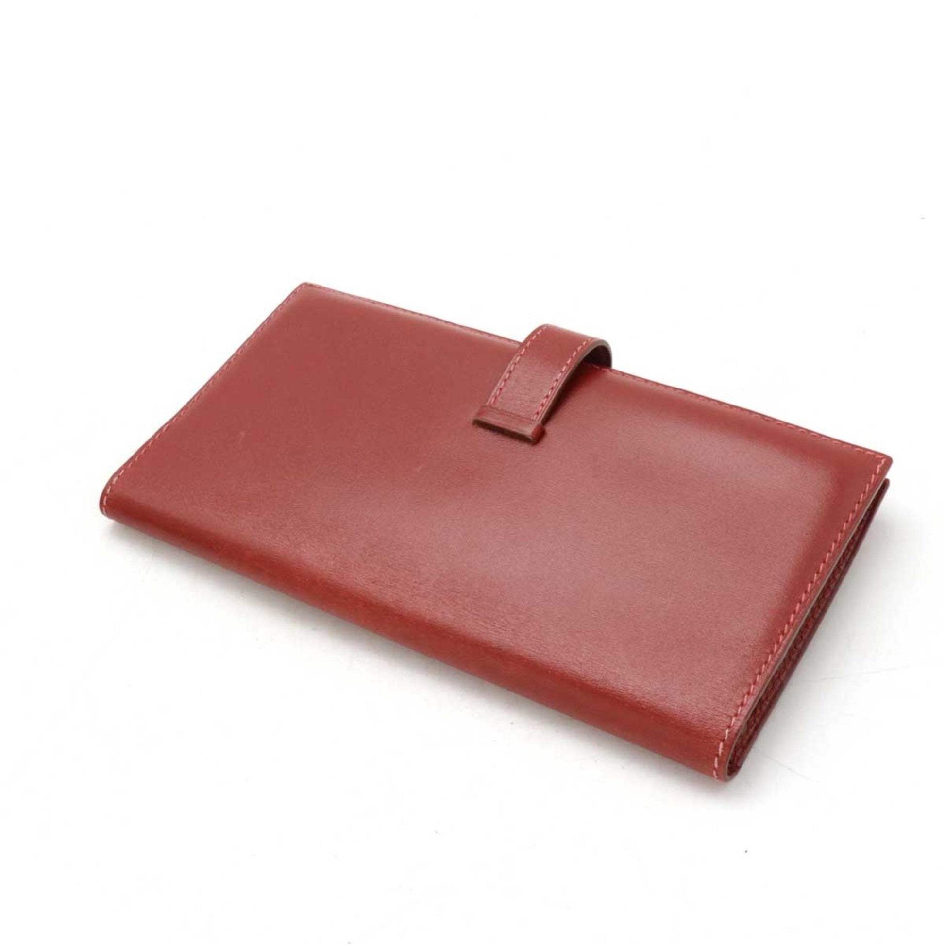 Hermès Béarn, Red, Leather, wallet