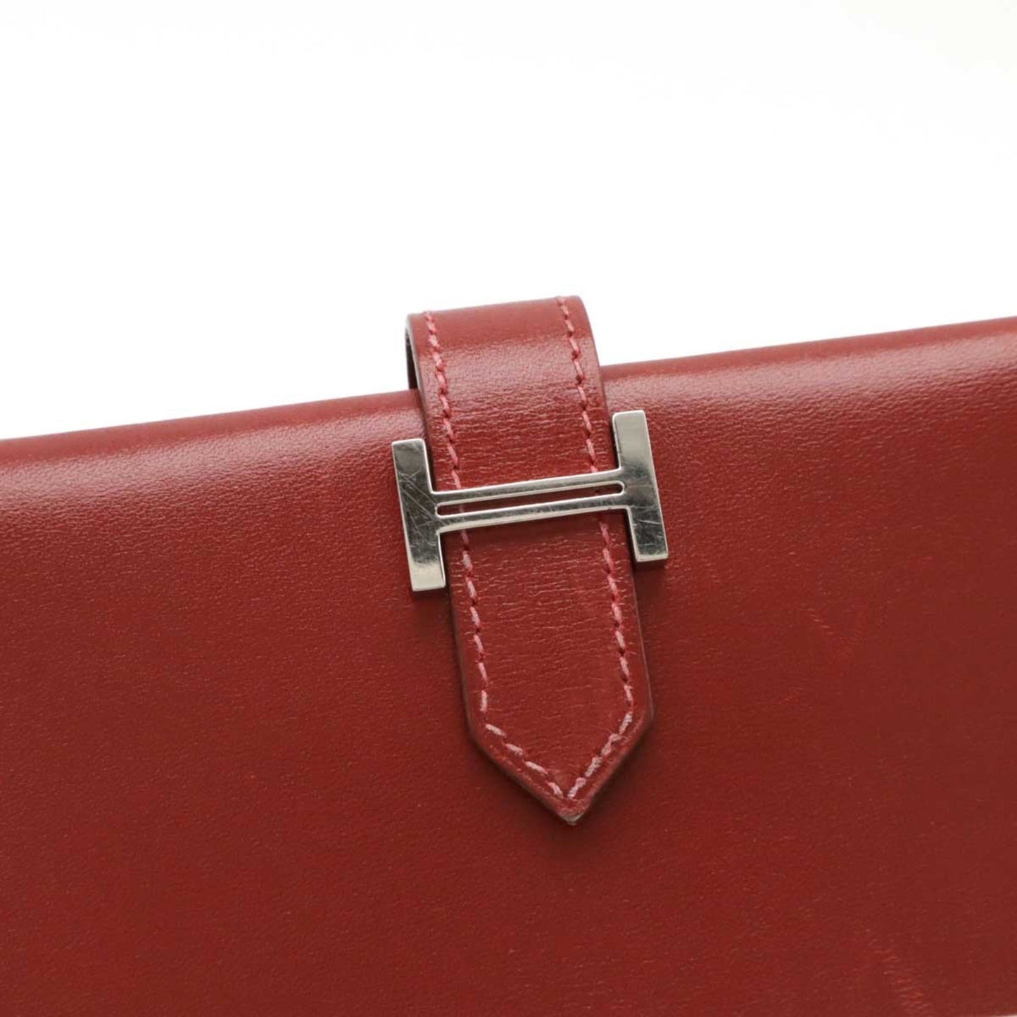 Hermès Béarn, Red, Leather, wallet