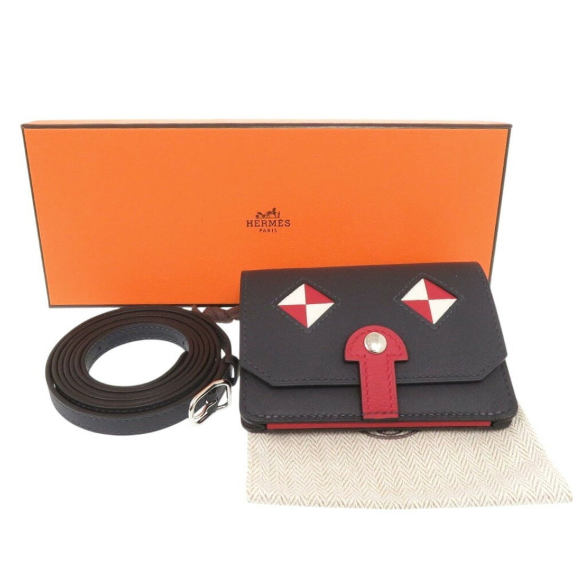 Hermès Carmen, Black, Leather, wallet