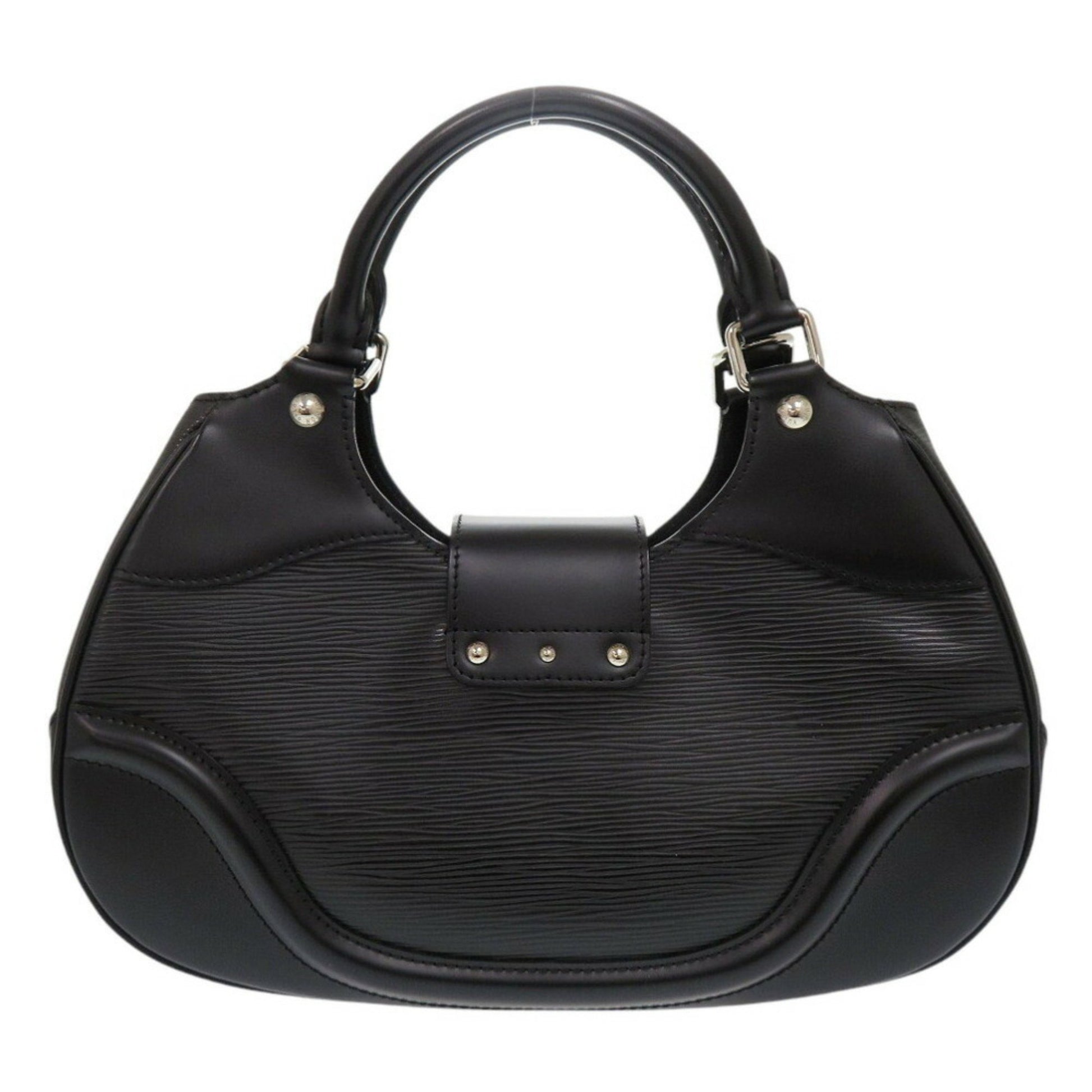 Louis Vuitton Montaigne, Black, Leather, handbag