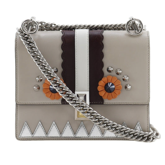 Fendi Kan I, Beige, Leather, shoulder