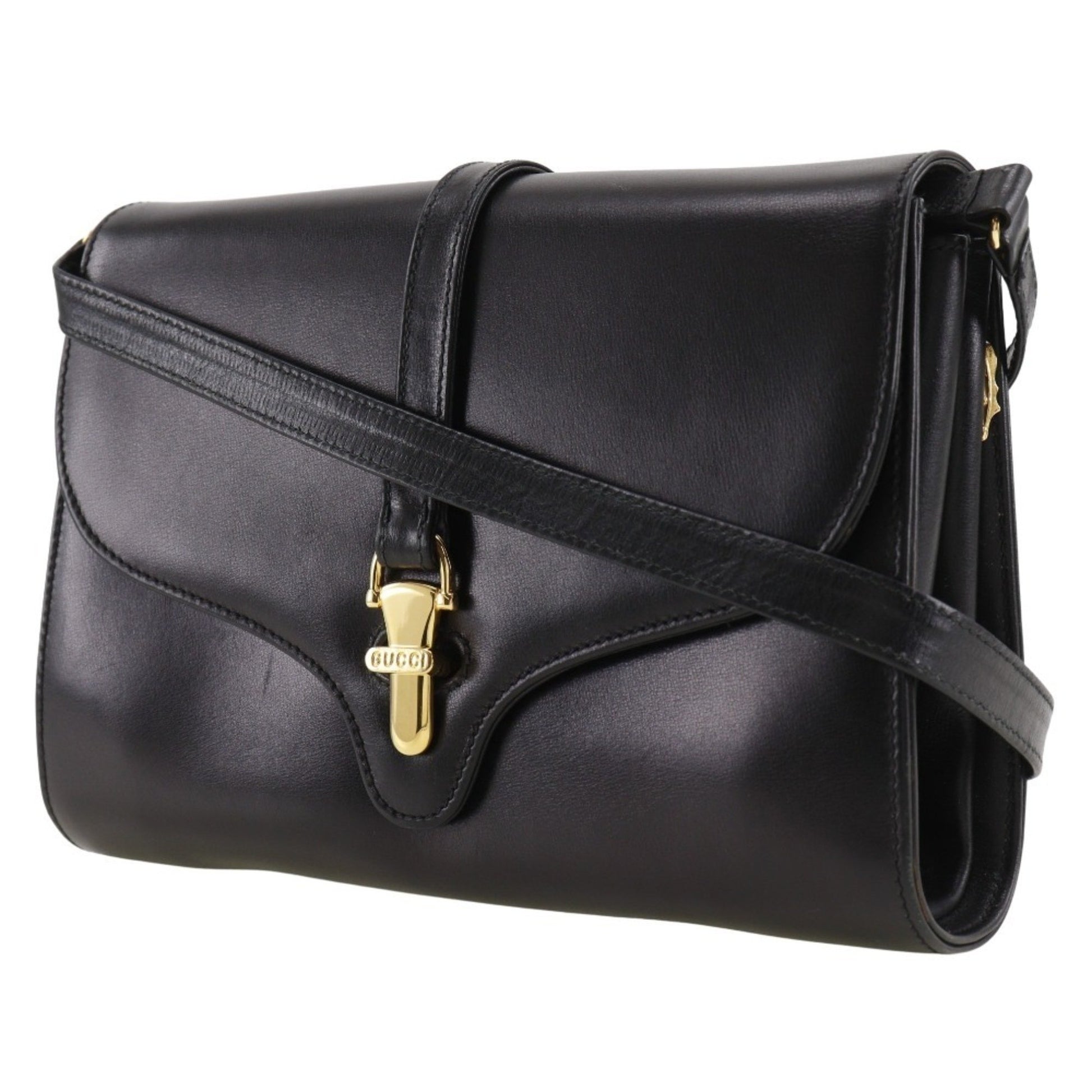 Gucci, Black, Leather, shoulder