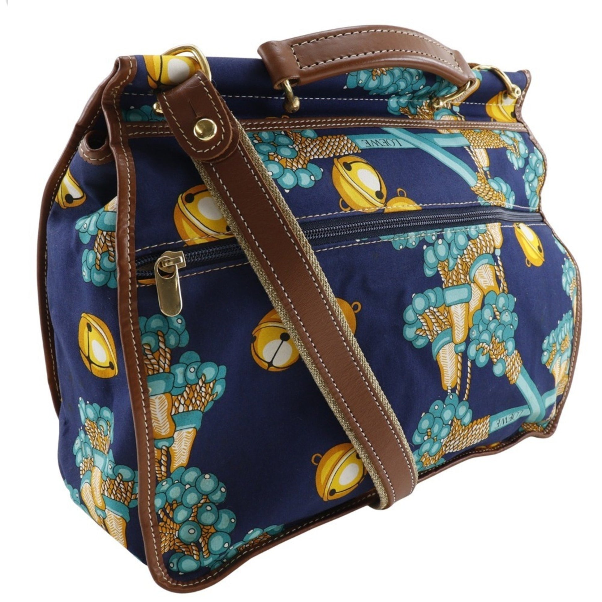 Loewe, Navy, Canvas, shoulder