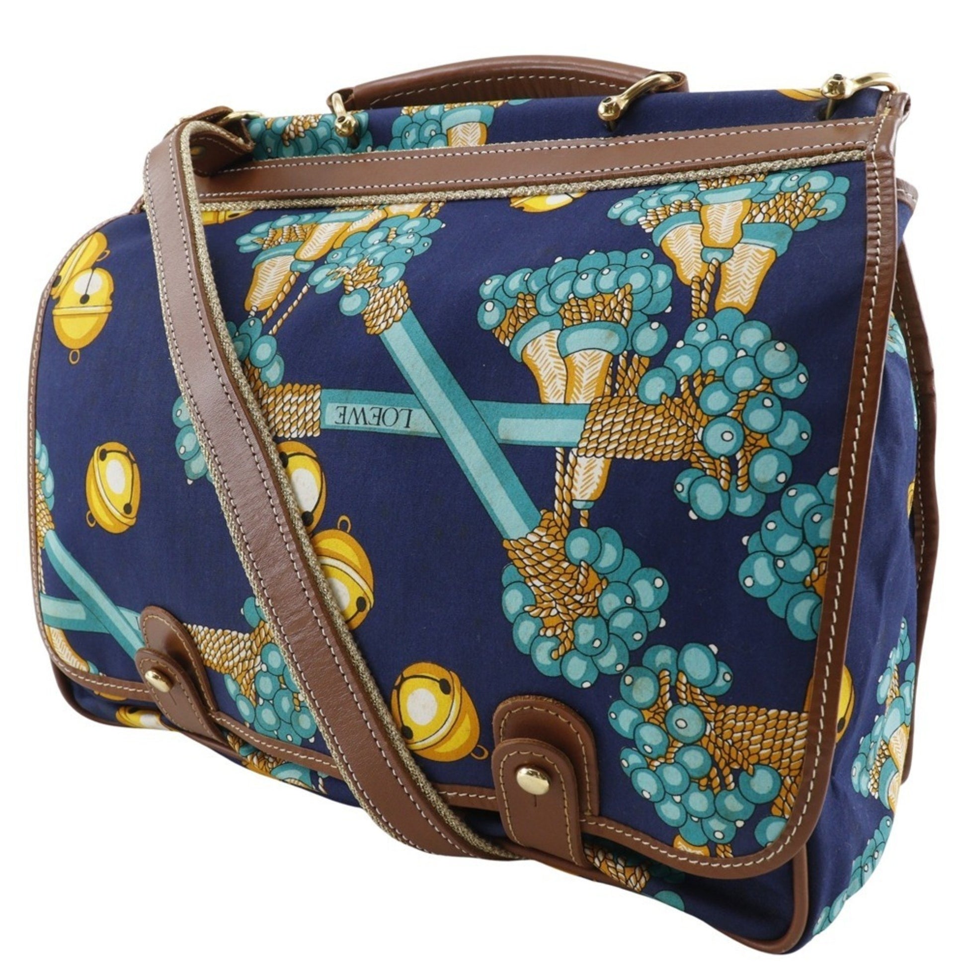 Loewe, Navy, Canvas, shoulder