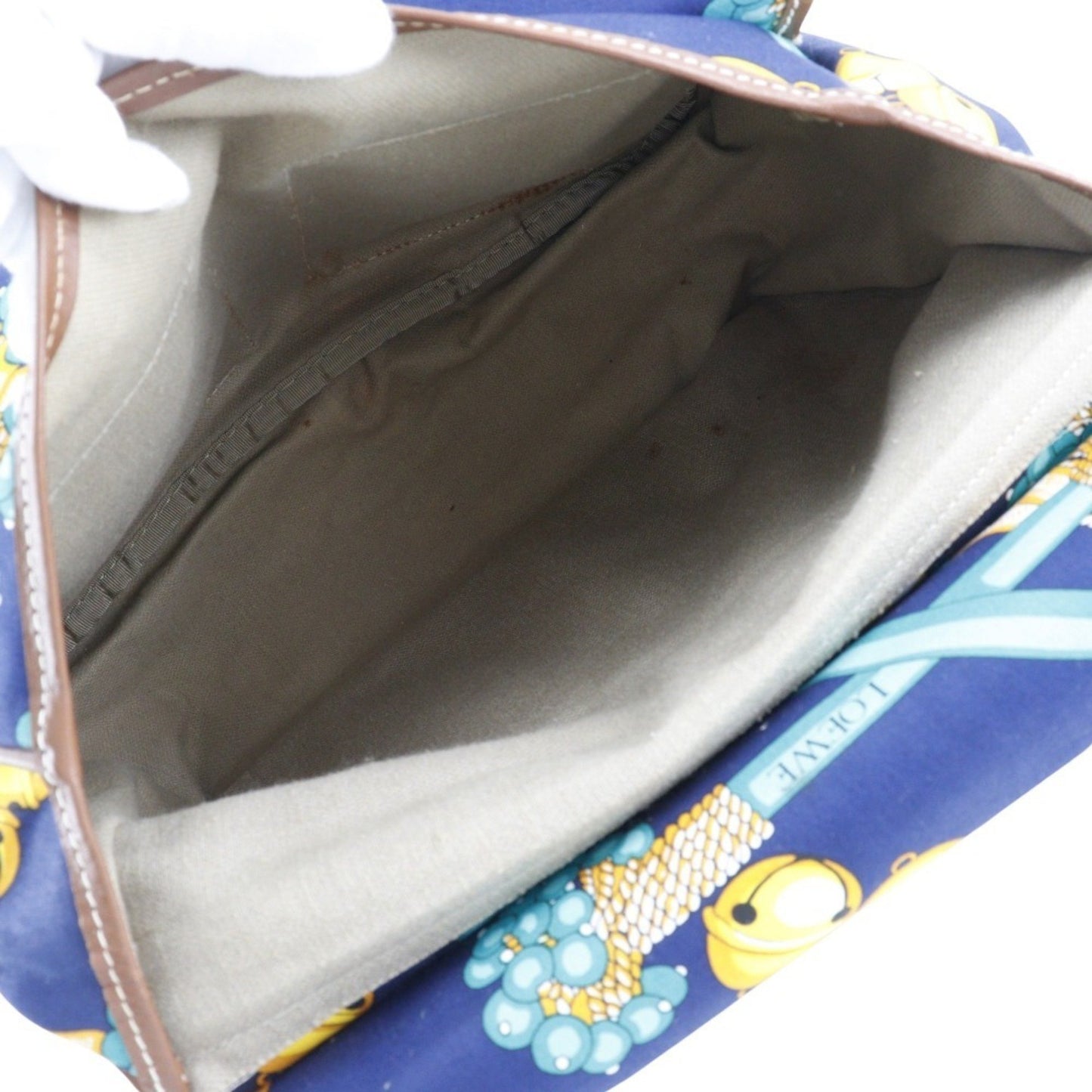 Loewe, Navy, Canvas, shoulder