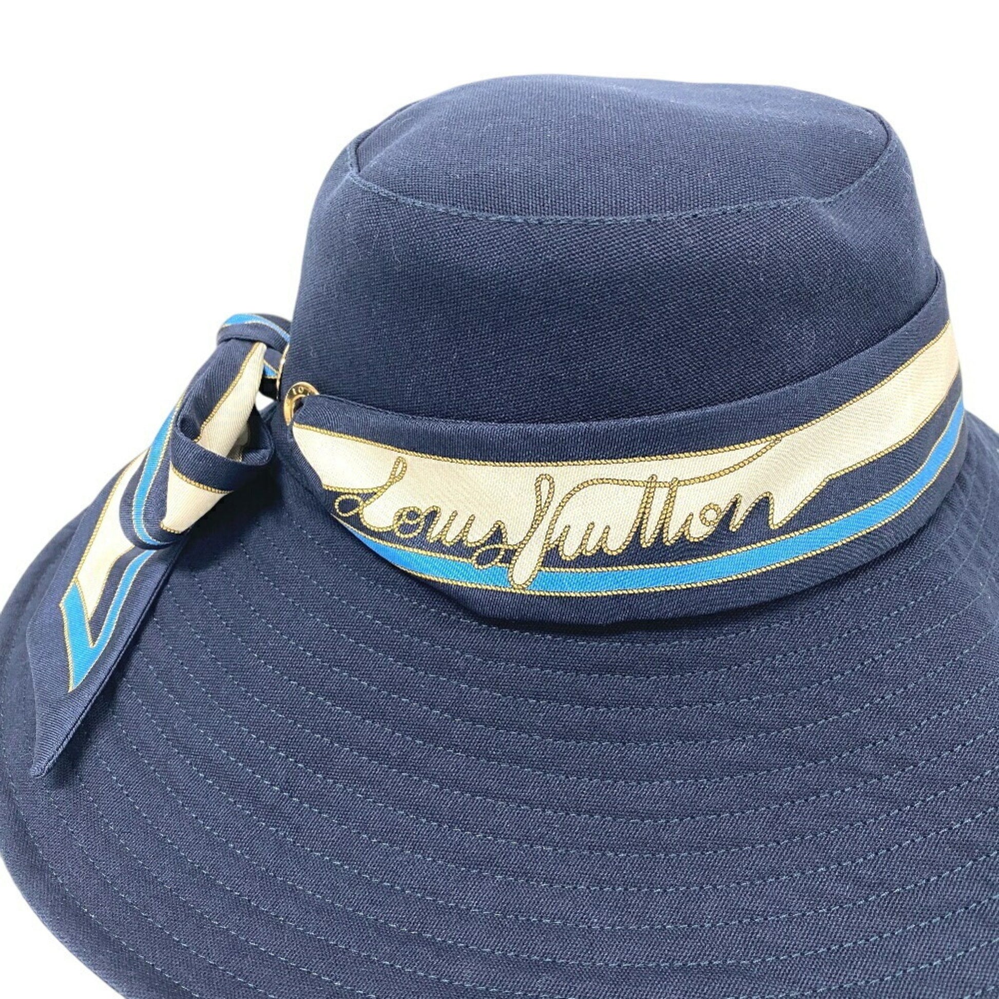 Louis Vuitton, Navy, Cotton, hat