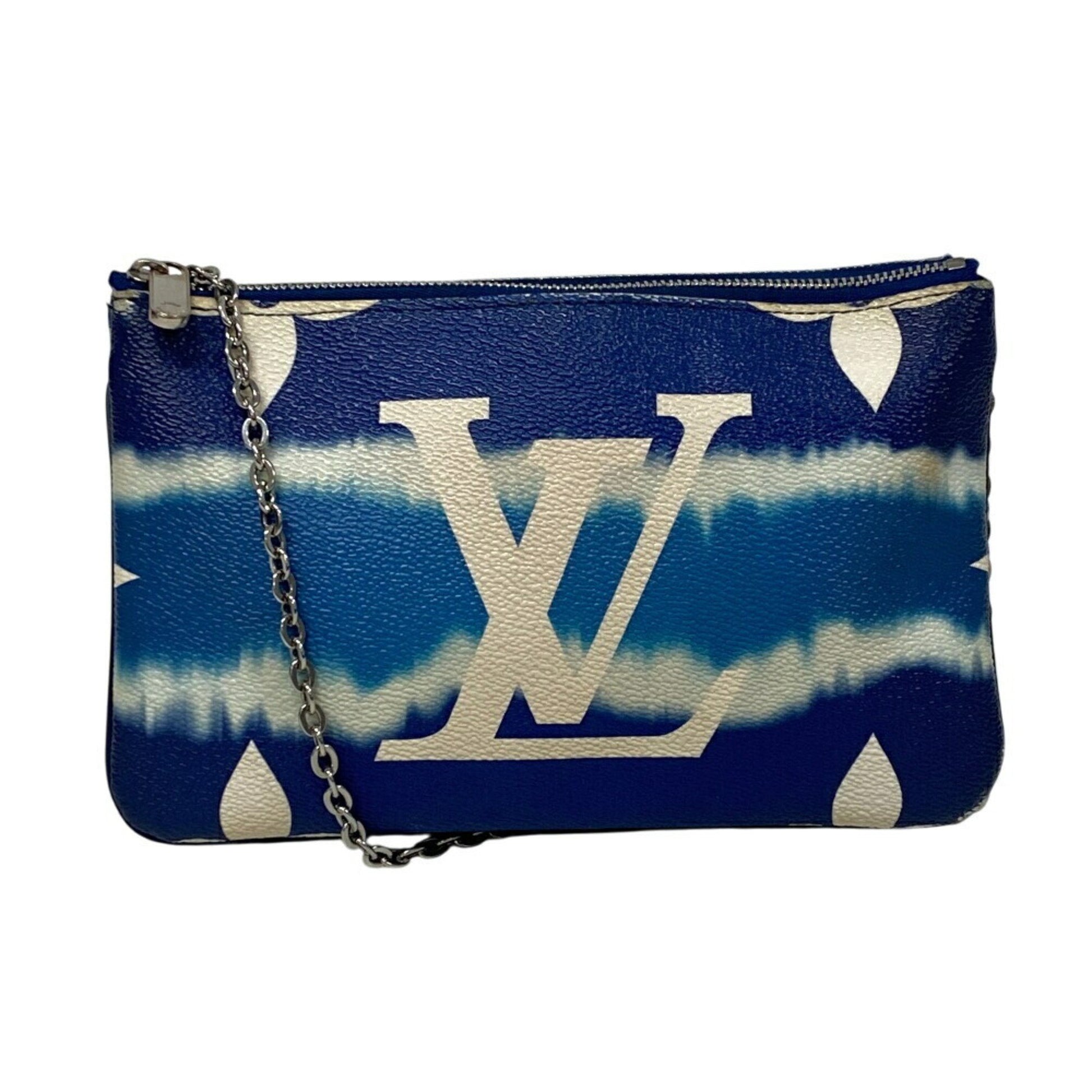 Louis Vuitton Double Zip, Blue, Leather, wallet