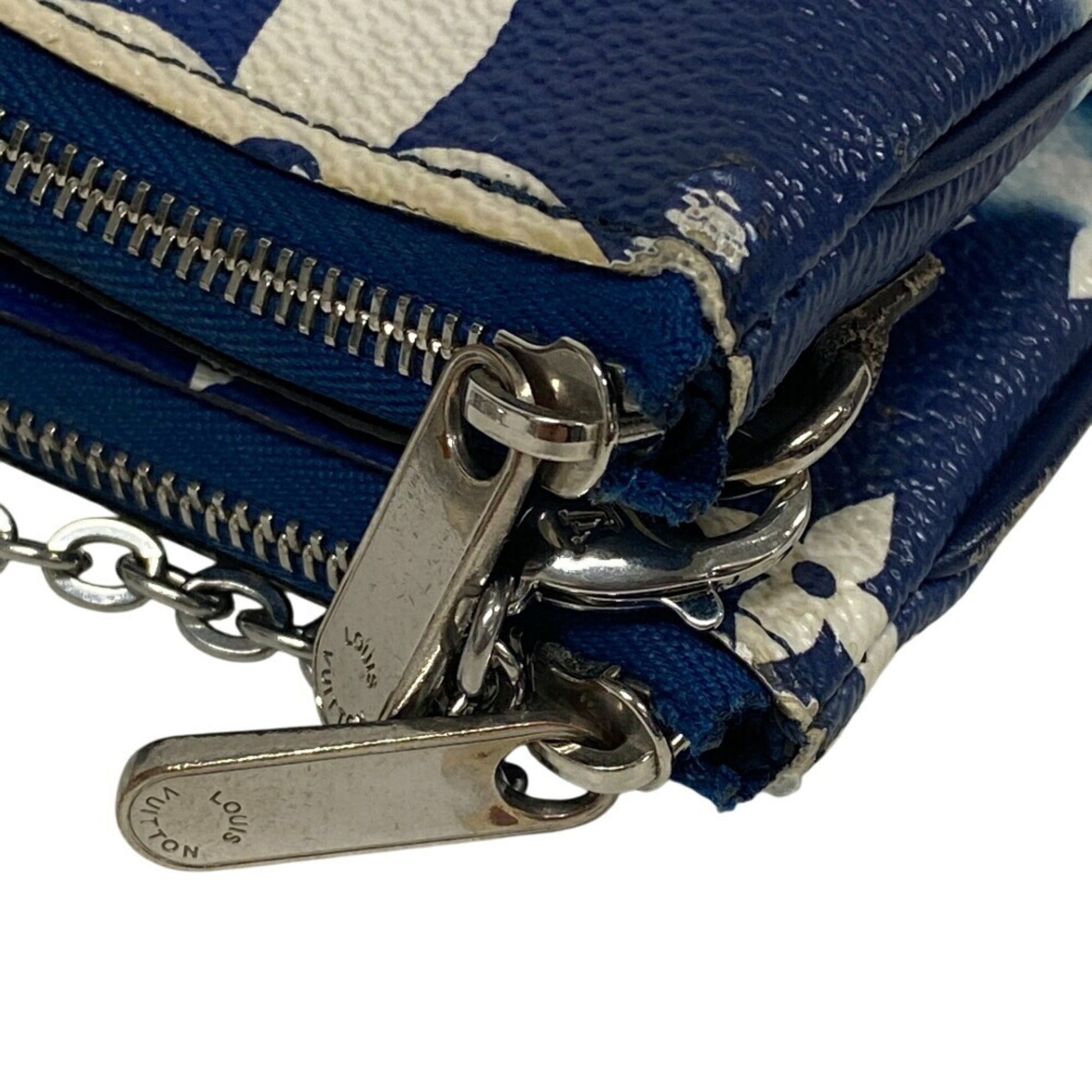 Louis Vuitton Double Zip, Blue, Leather, wallet