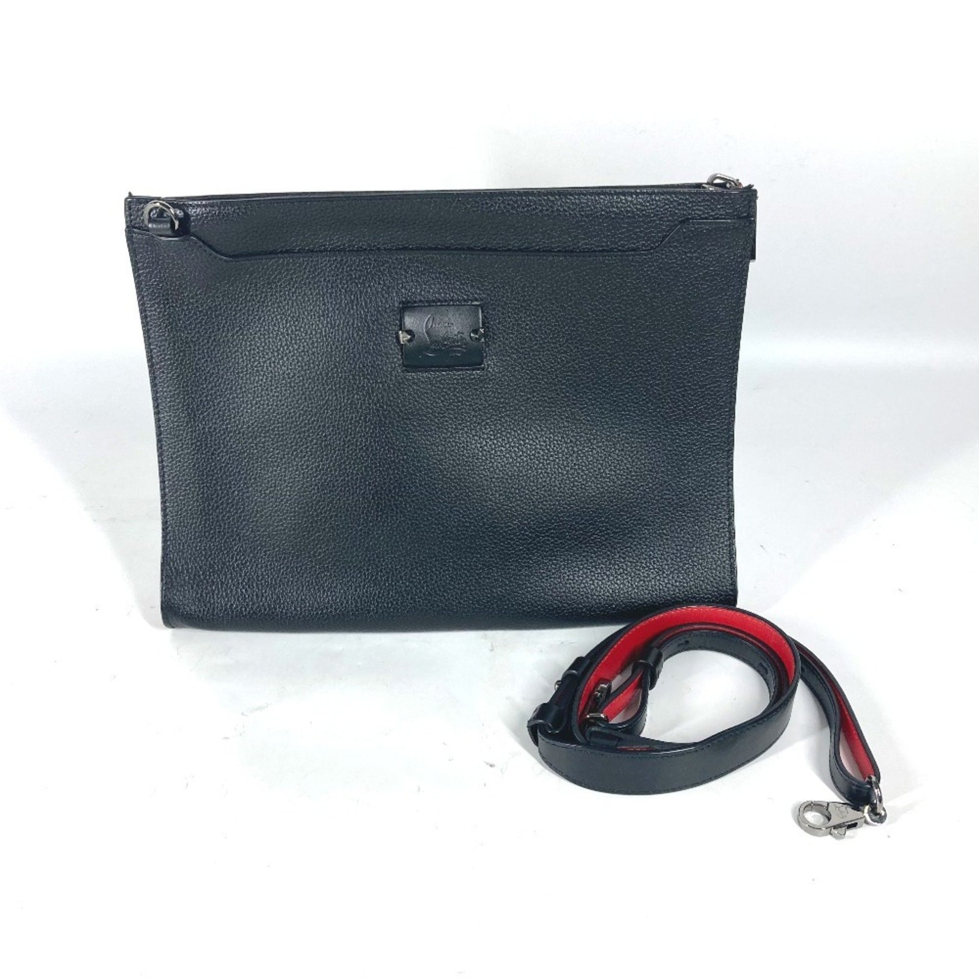 Christian Louboutin Sky Pouch, Black, Leather, clutch