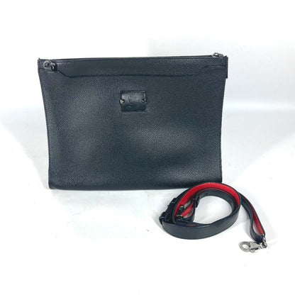 Christian Louboutin Sky Pouch, Black, Leather, clutch