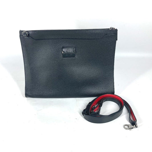 Christian Louboutin Sky Pouch, Black, Leather, clutch