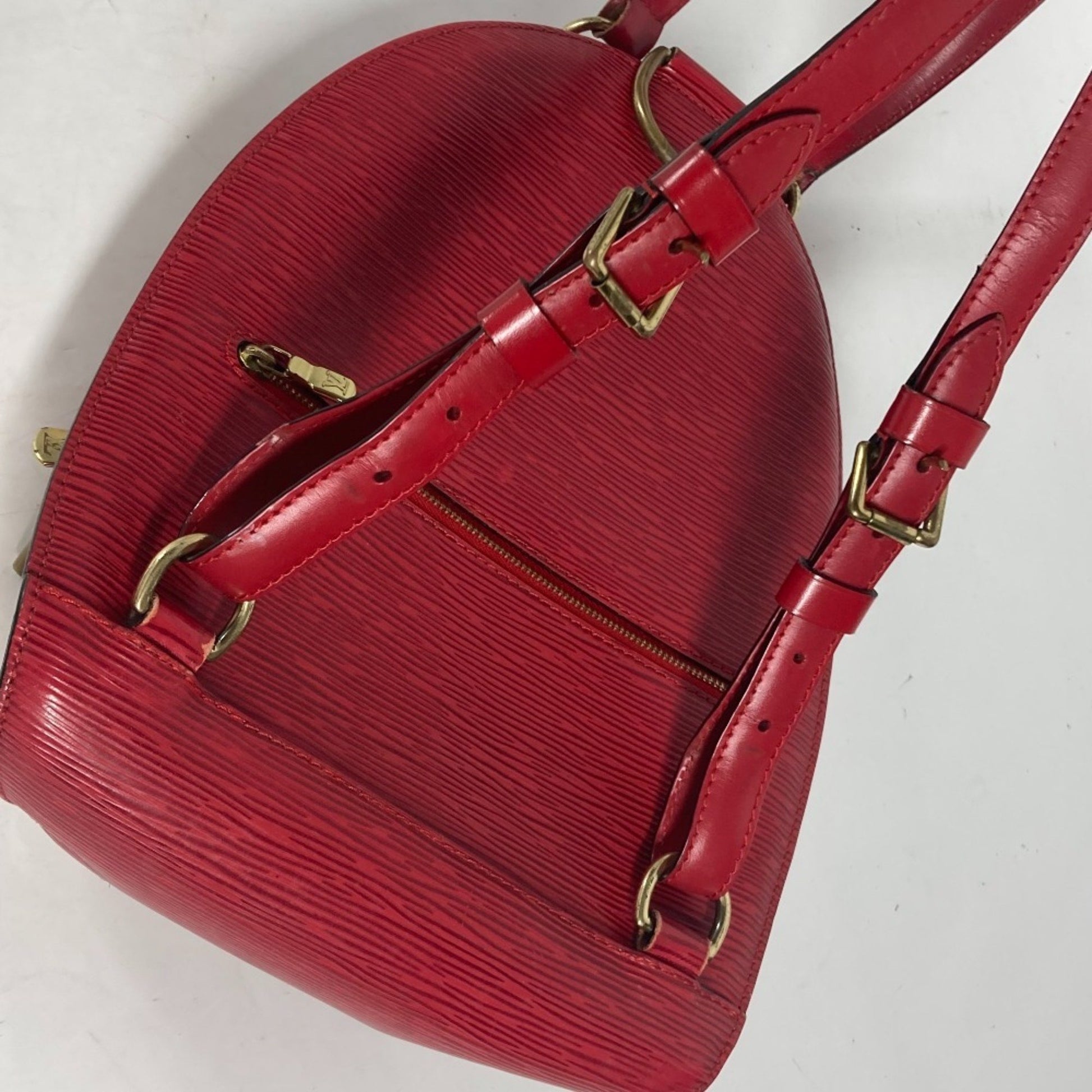Louis Vuitton, Red, Leather, backpack