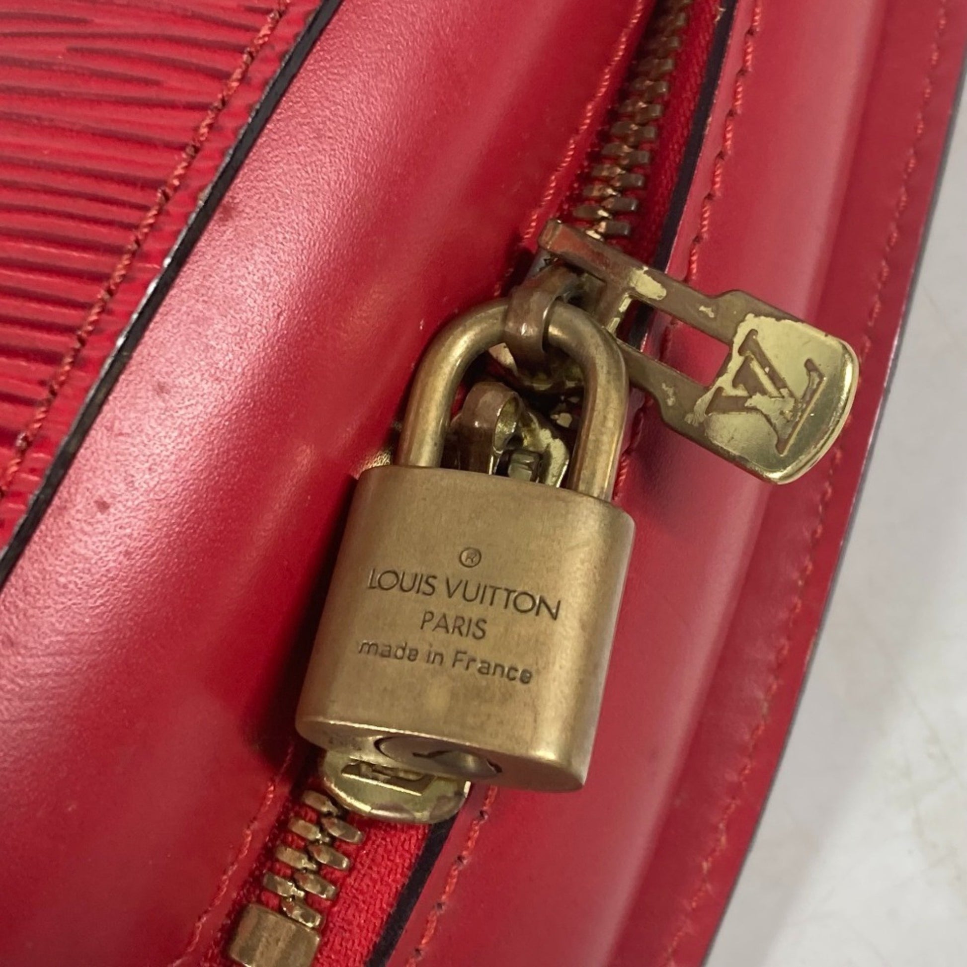 Louis Vuitton, Red, Leather, backpack