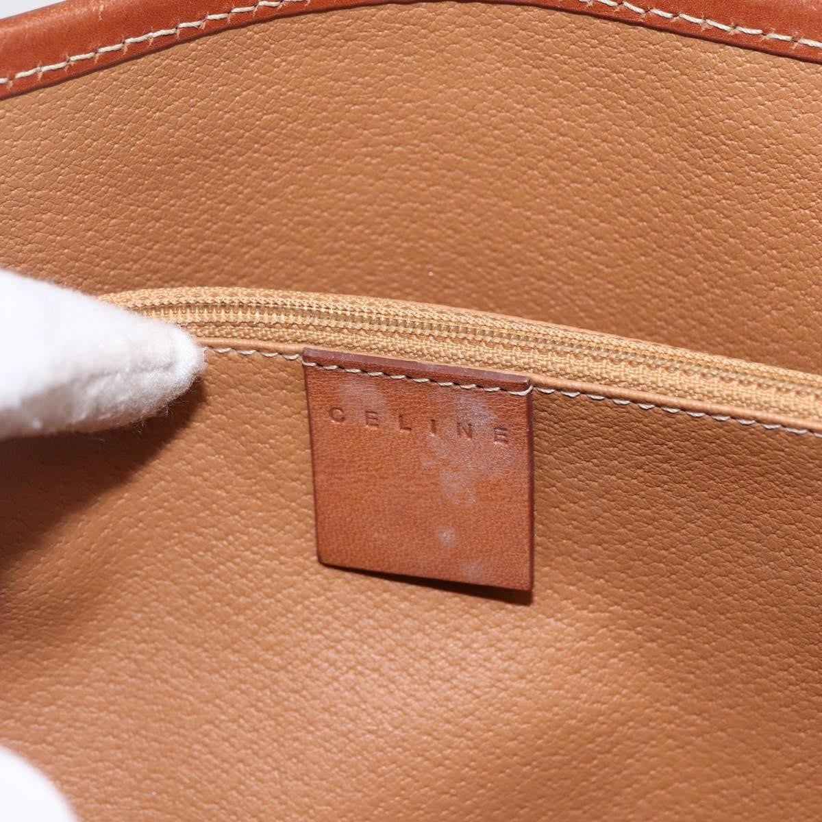 Celine Vintage Macadam Canvas and Leather, Brown, Canvas, Handbag