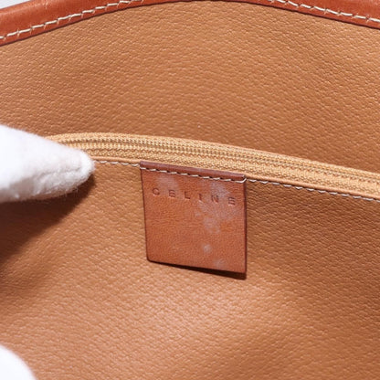 Celine Vintage Macadam Canvas and Leather, Brown, Canvas, Handbag