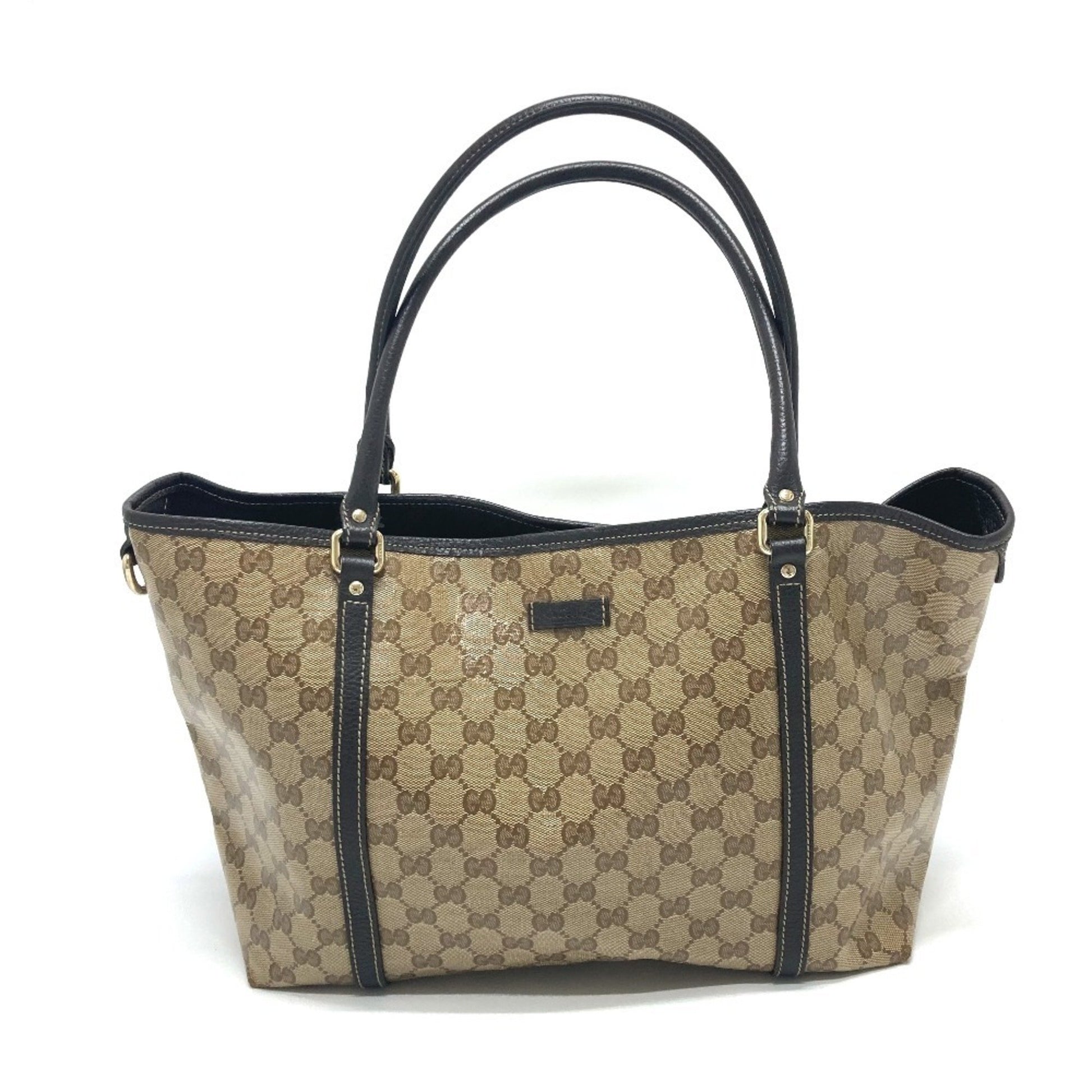 Gucci GG crystal, Brown, Canvas, tote