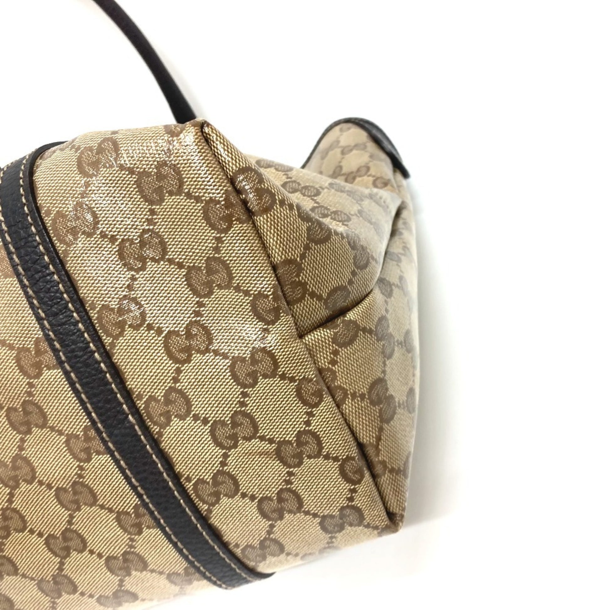 Gucci GG crystal, Brown, Canvas, tote