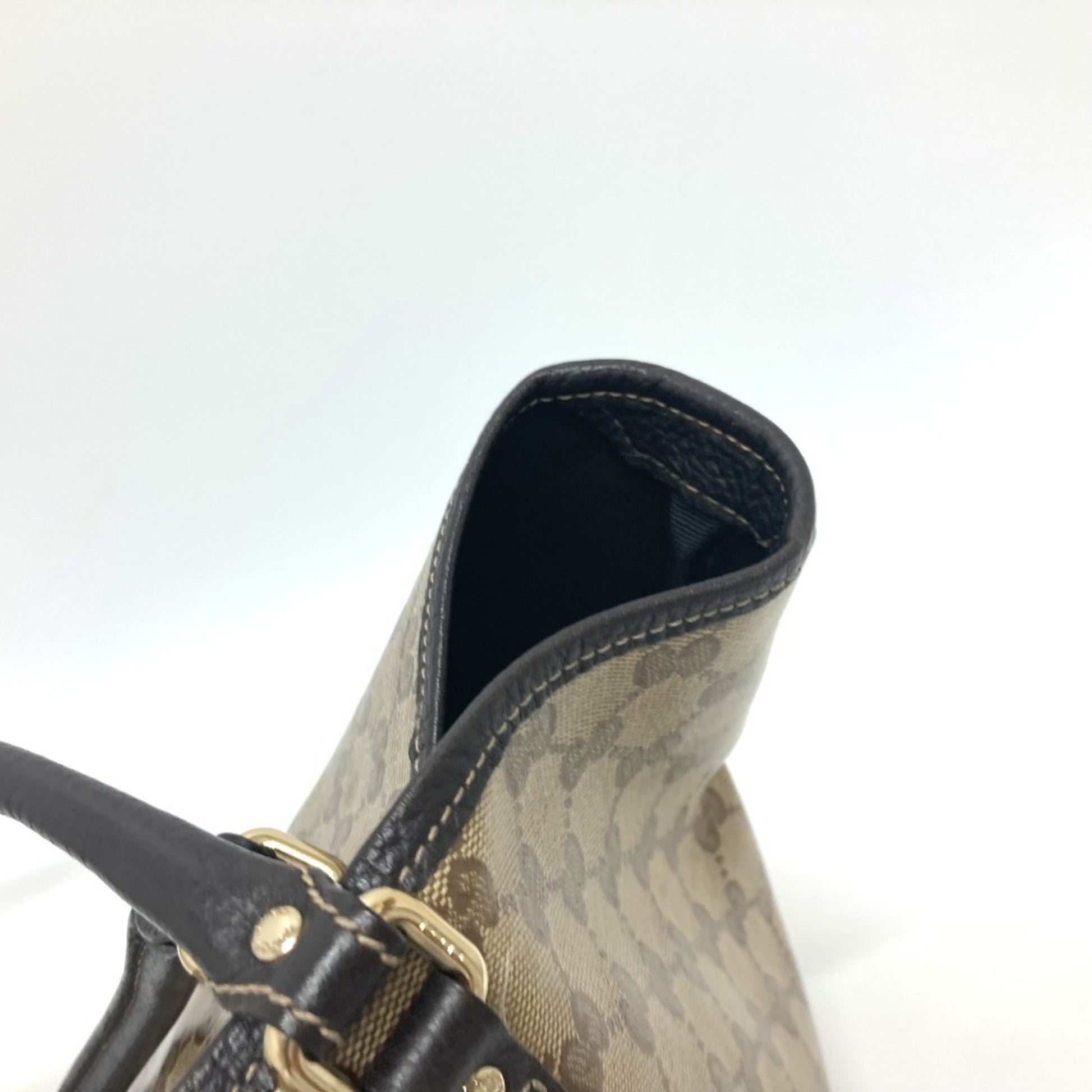 Gucci GG crystal, Brown, Canvas, tote